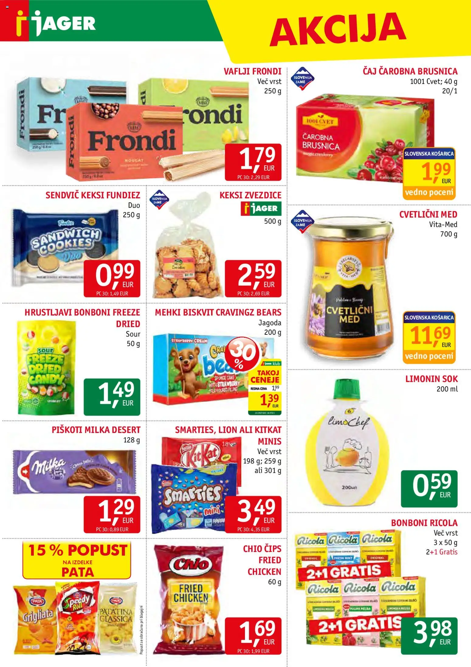 Novi Jager katalog ponudbe – veljaven od 14.01.2026 | Stran: 10 | Izdelki: Bonboni, Sok, Cips, Piskoti