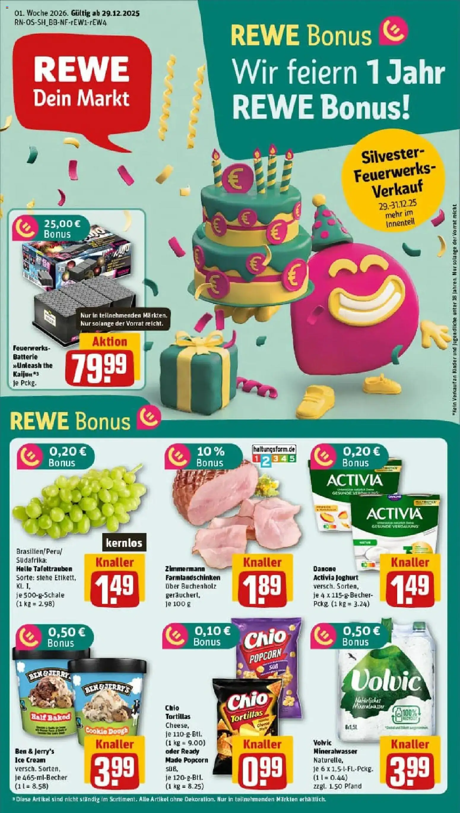 Rewe prospekt Leipzig / Lößnig	 – gültig ab 29.12.2025 | Seite: 1 | Produkte: Joghurt, Batterie, Mineralwasser, Volvic