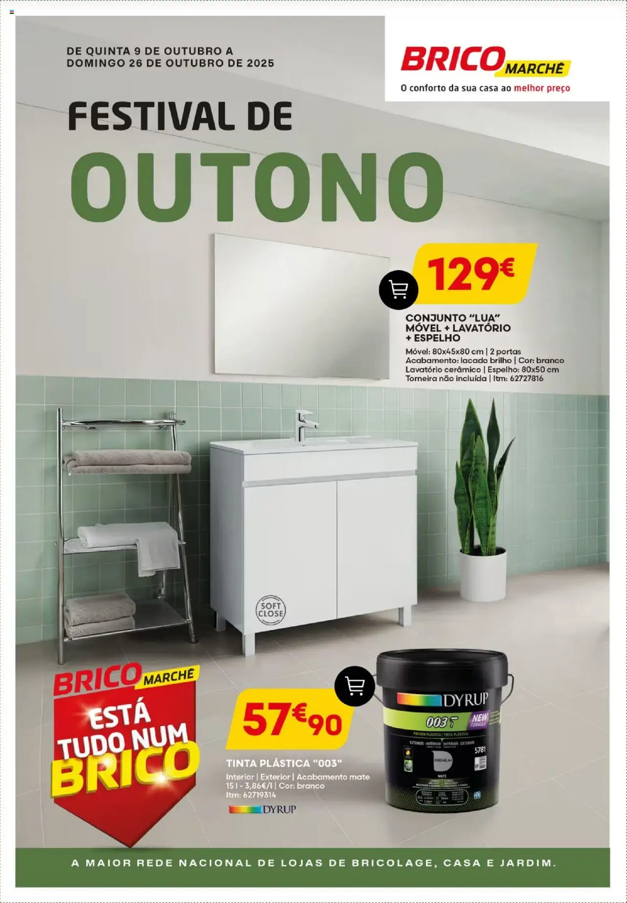 BricoMarché - Festival Outono Inverno │ válido de 09.10.2025 | Página: 1 | Produtos: Tinta, Torneira, Portas, Espelho