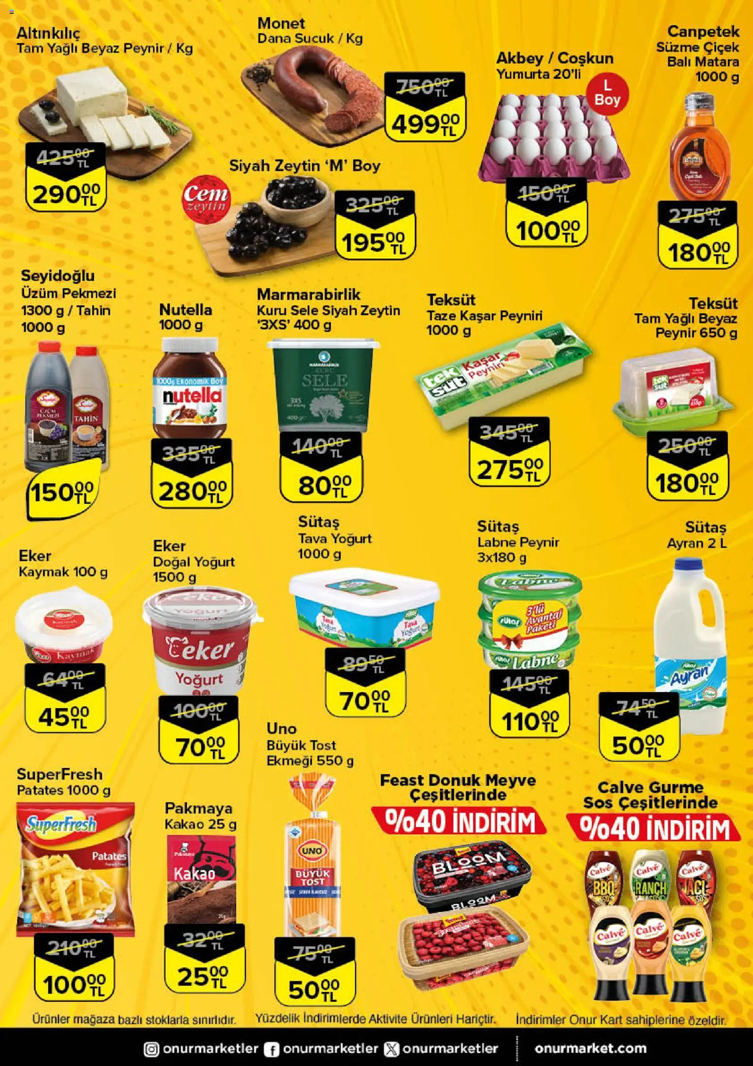Onur Market Black Friday - 27.11.2025 tarihinden itibaren geçerlidir | Sayfa: 2 | Ürünler: Yoğurt, Patates, Meyve, Üzüm