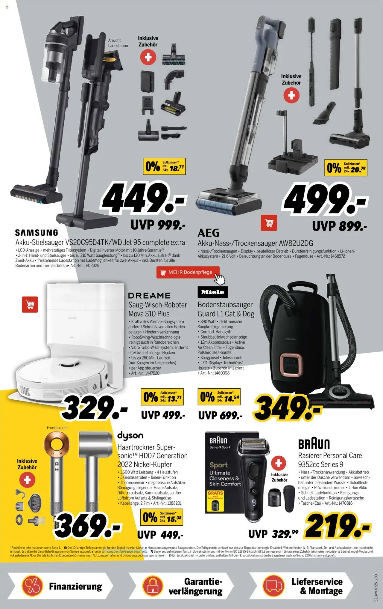 Medimax Prospekt 	 - gültig ab dem 26.07.2025 | Seite: 3 | Produkte: Miele, Dyson, Haartrockner, Samsung