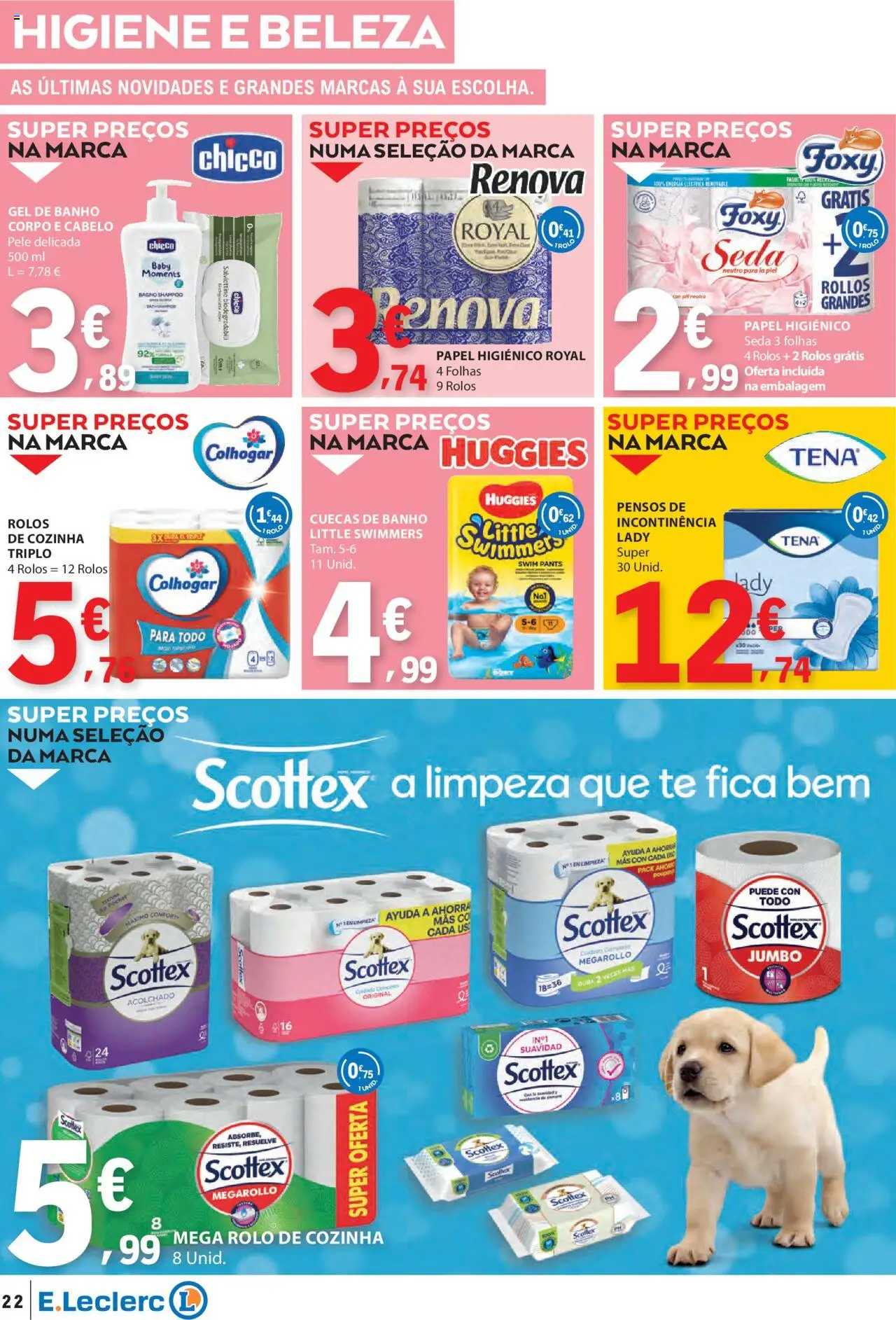 E.Leclerc - Folheto Semanal │ válido de 26.06.2025 | Página: 22 | Produtos: Papel higiénico, Shampoo, Gel de banho, Banho