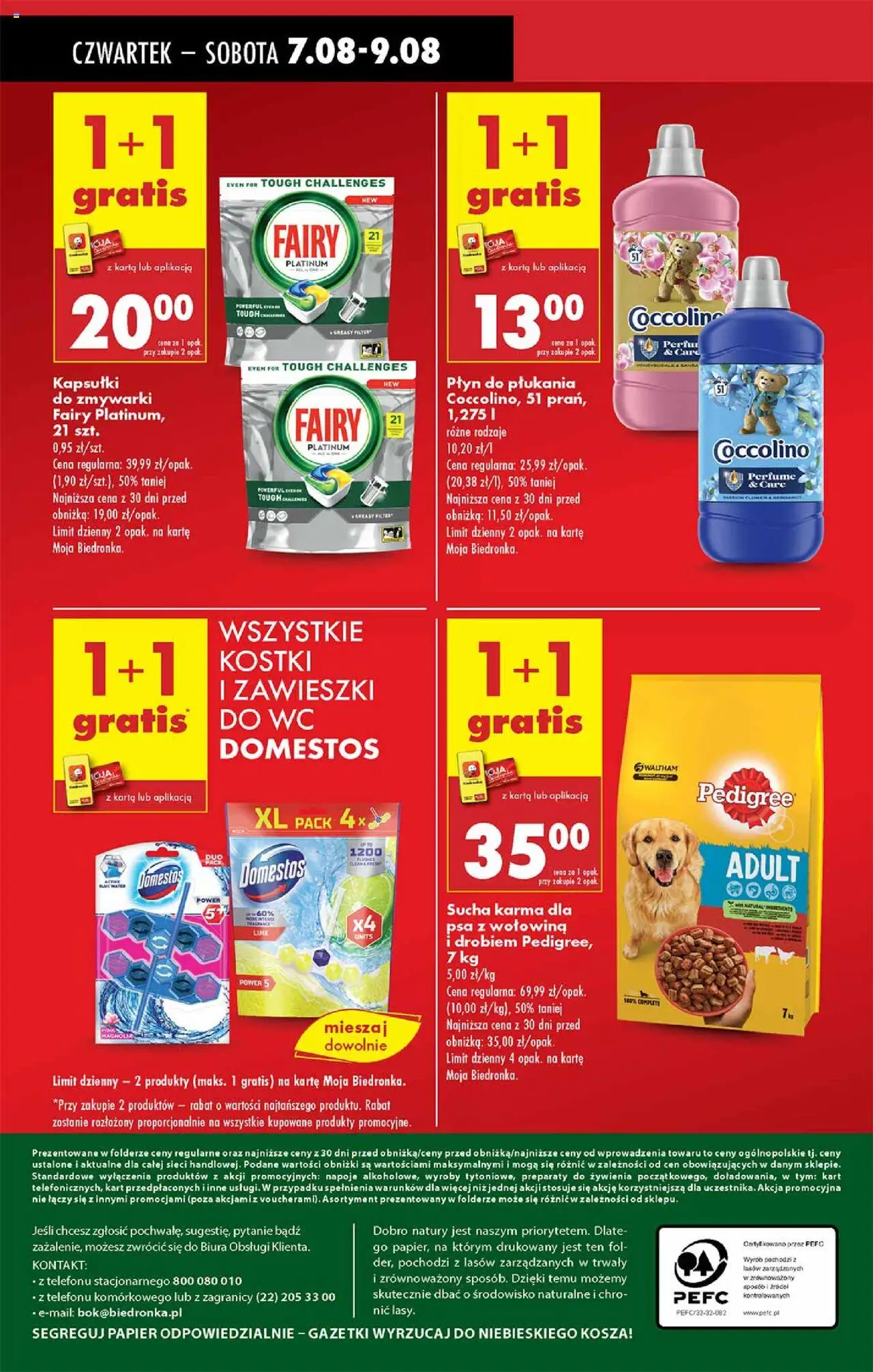 Biedronka gazetka - Oferta W tym tygodniu od 07.08.2025 | Strona: 48 | Produkty: Pedigree, Sucha karma dla psa, Wołowina, Kapsułki do zmywarki