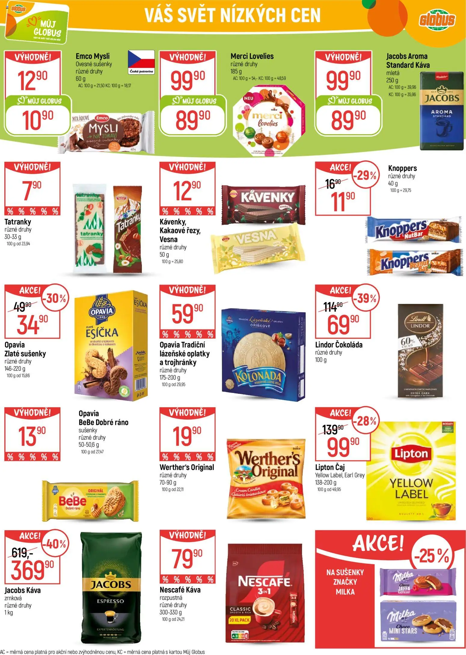 Globus leták - Praha-Štěrboholy od 02.01.2026 | Strana: 21 | Produkty: Tatranky, Emco Mysli, Káva, Čaj