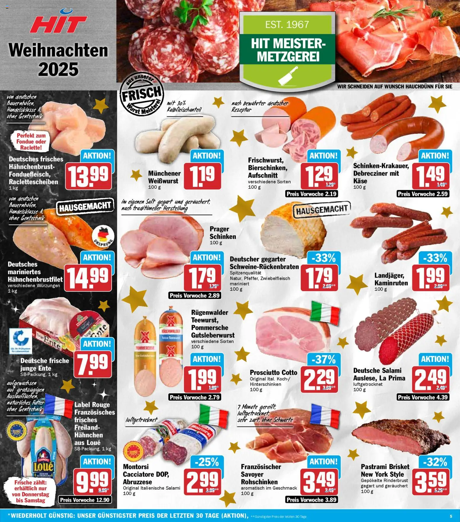 HIT Prospekt Bayern	 – gültig ab 15.12.2025 | Seite: 5 | Produkte: Rouge, Salami, Schinken, Saft