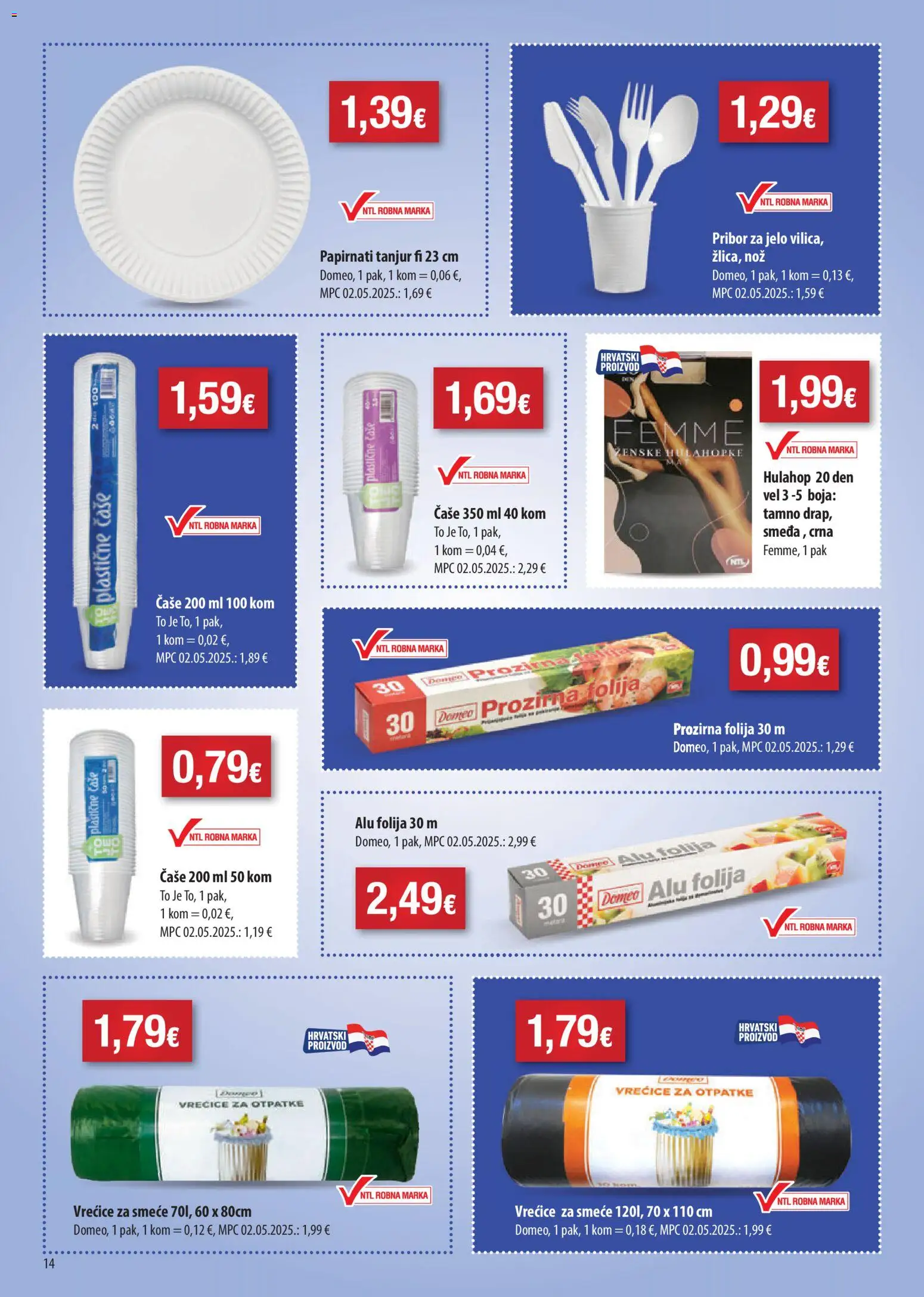 NTL katalog | vrijedi od 18.03.2026 | Stranica: 14 | Proizvodi: Nož, Čaše, Pribor za jelo