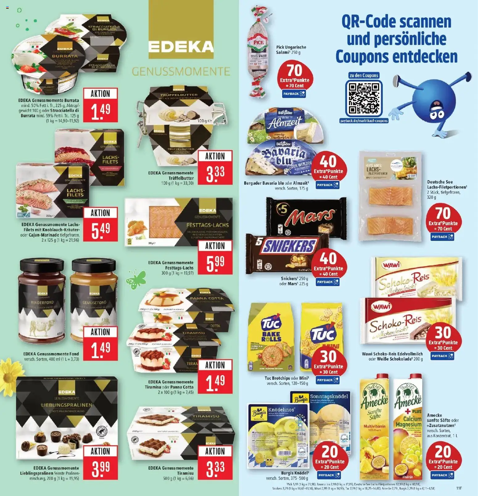 Marktkauf Prospekt Weil Am Rhein	 – gültig ab 30.03.2026 | Seite: 11 | Produkte: Snickers, Lachs, Burrata, Salami