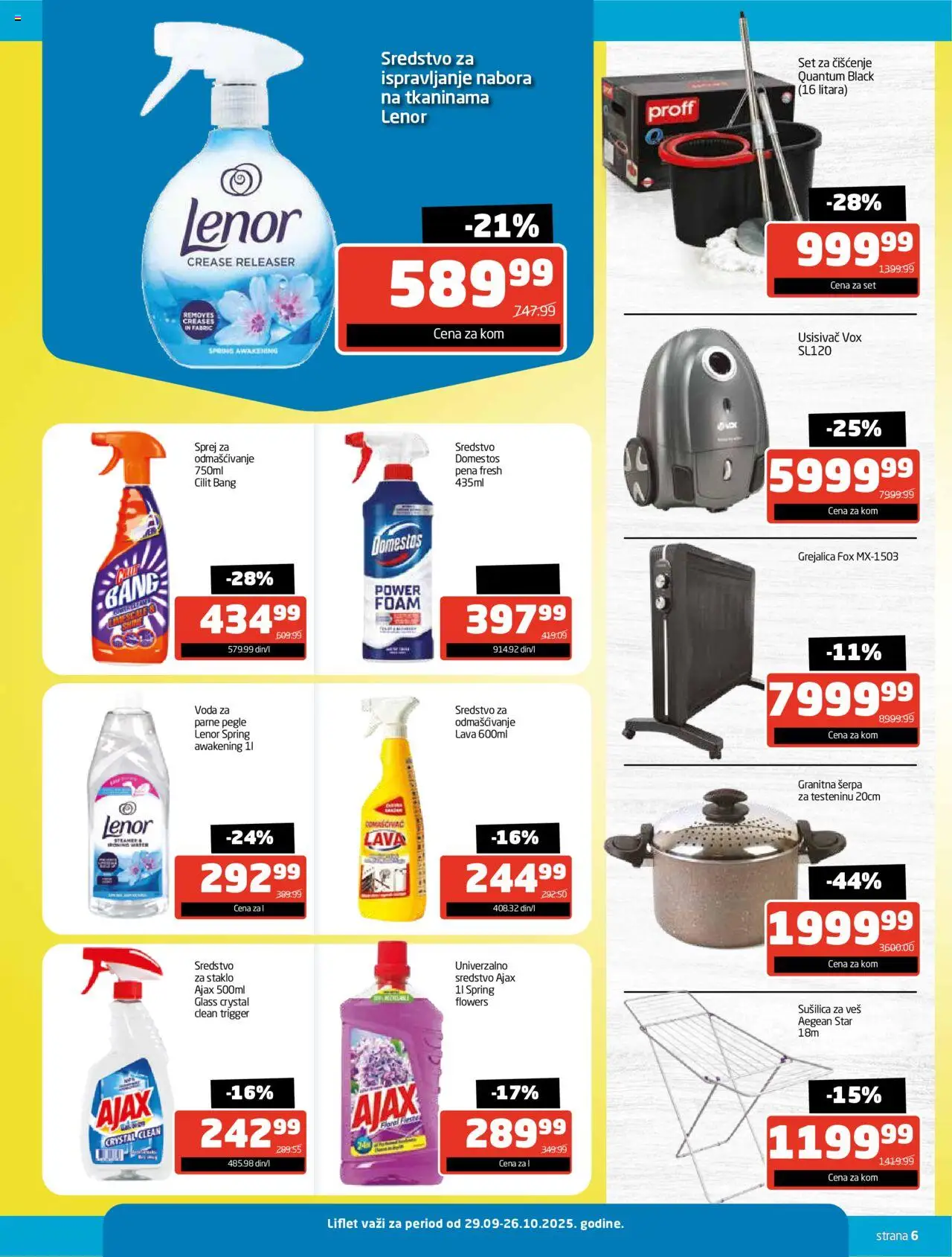 Gomex katalog - važi od 29.09.2025 | Strana: 6 | Proizvode: Usisivač, Lenor, Grejalica, Voda