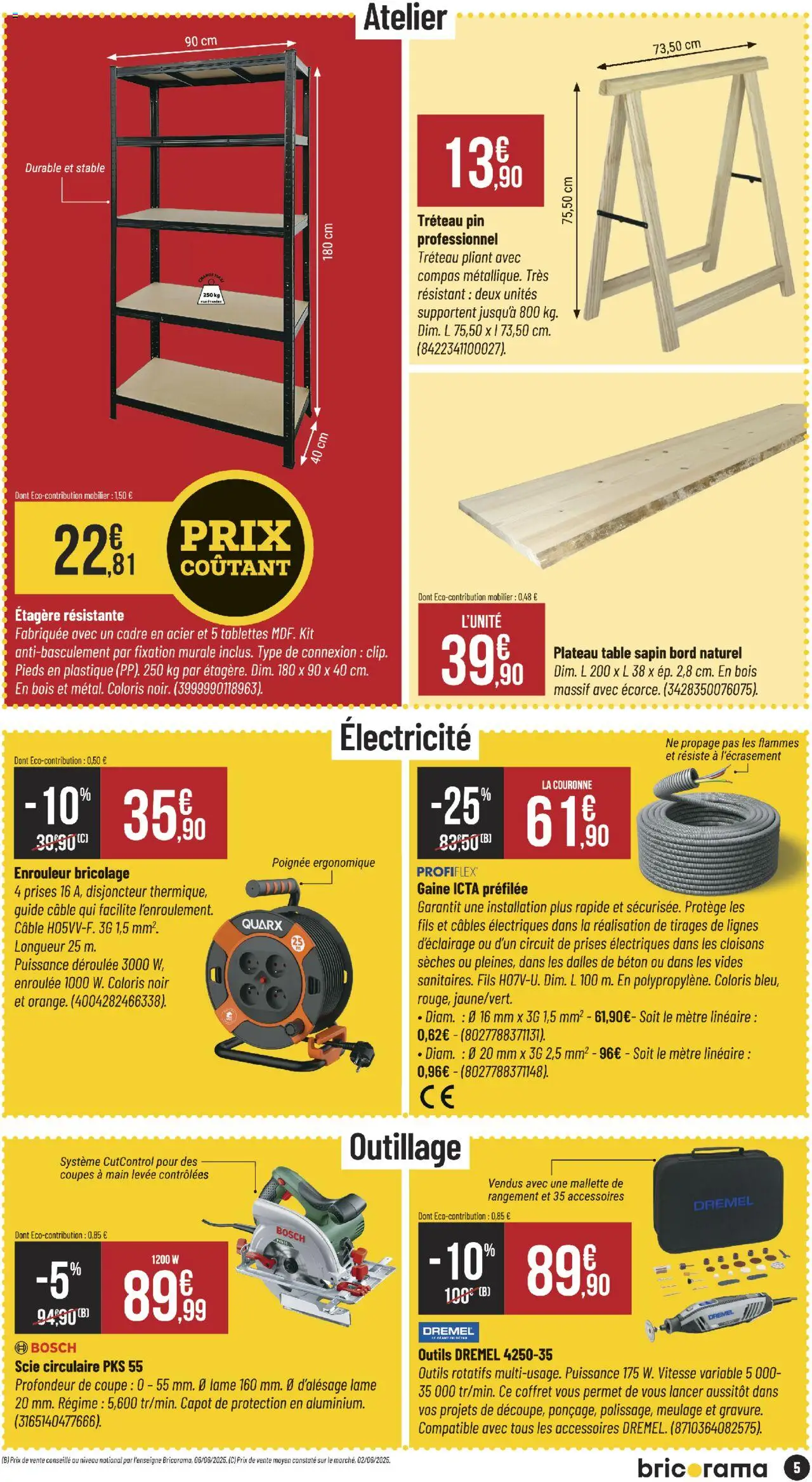  | Page: 5 | Produits: Câble, Mètre, Prises, Étagère
