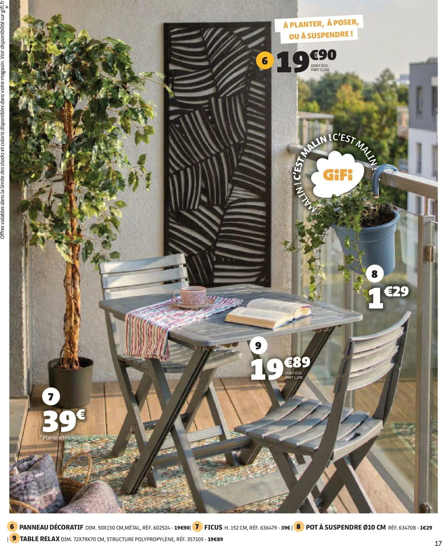 {H1} | Page: 17 | Produits: Plante artificielle, Table