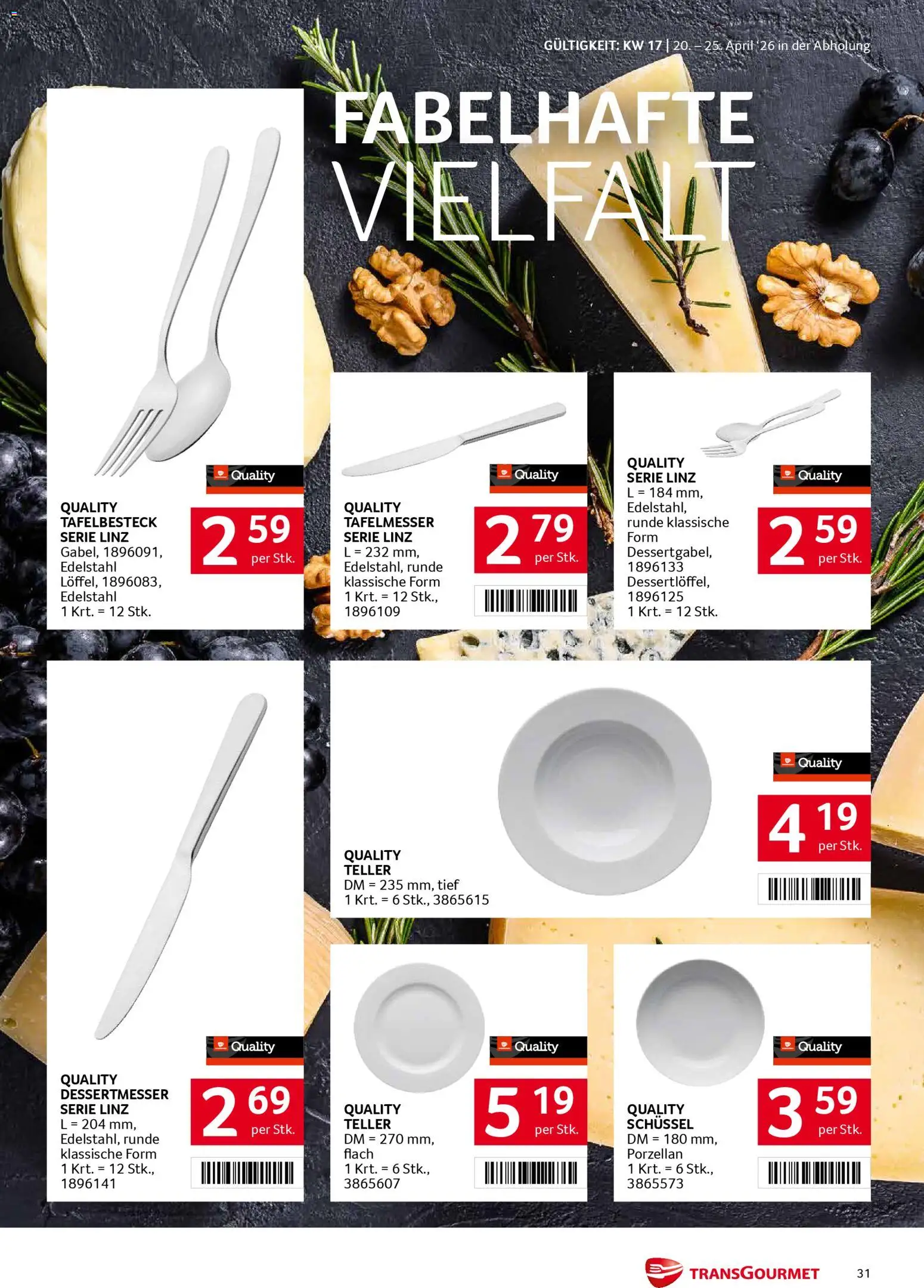 Transgourmet Flugblatt gültig ab 20.04.2026 | Seite: 31