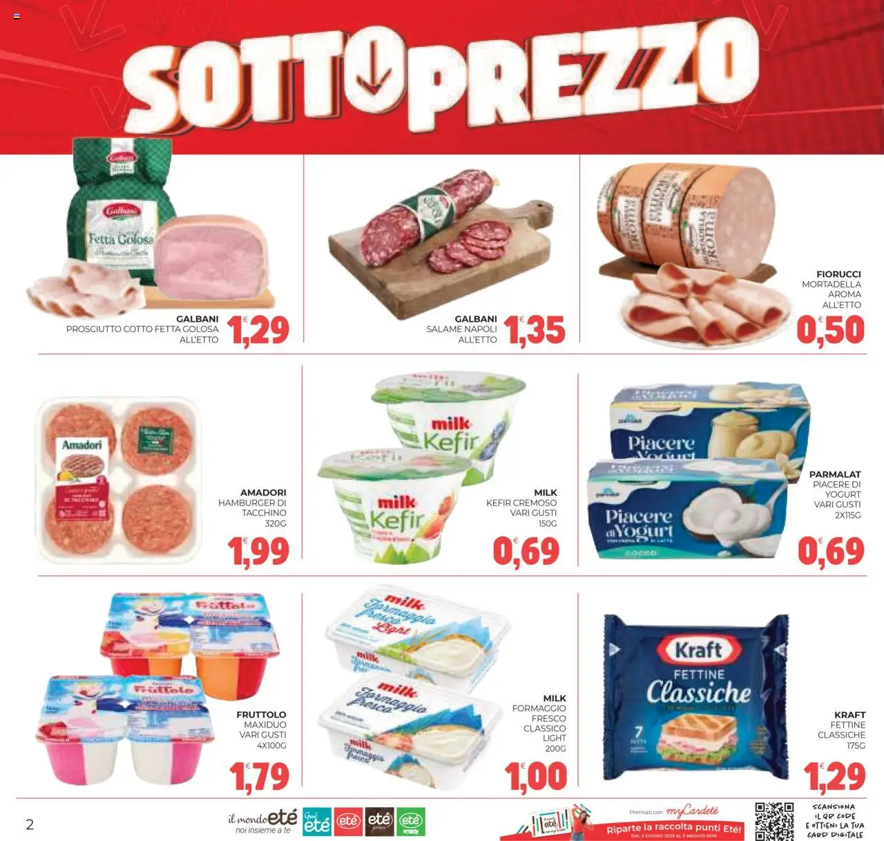 Volantino Eté del 05.08.2025 | Pagina: 2 | Prodotti: Salame, Tacchino, Mortadella, Hamburger