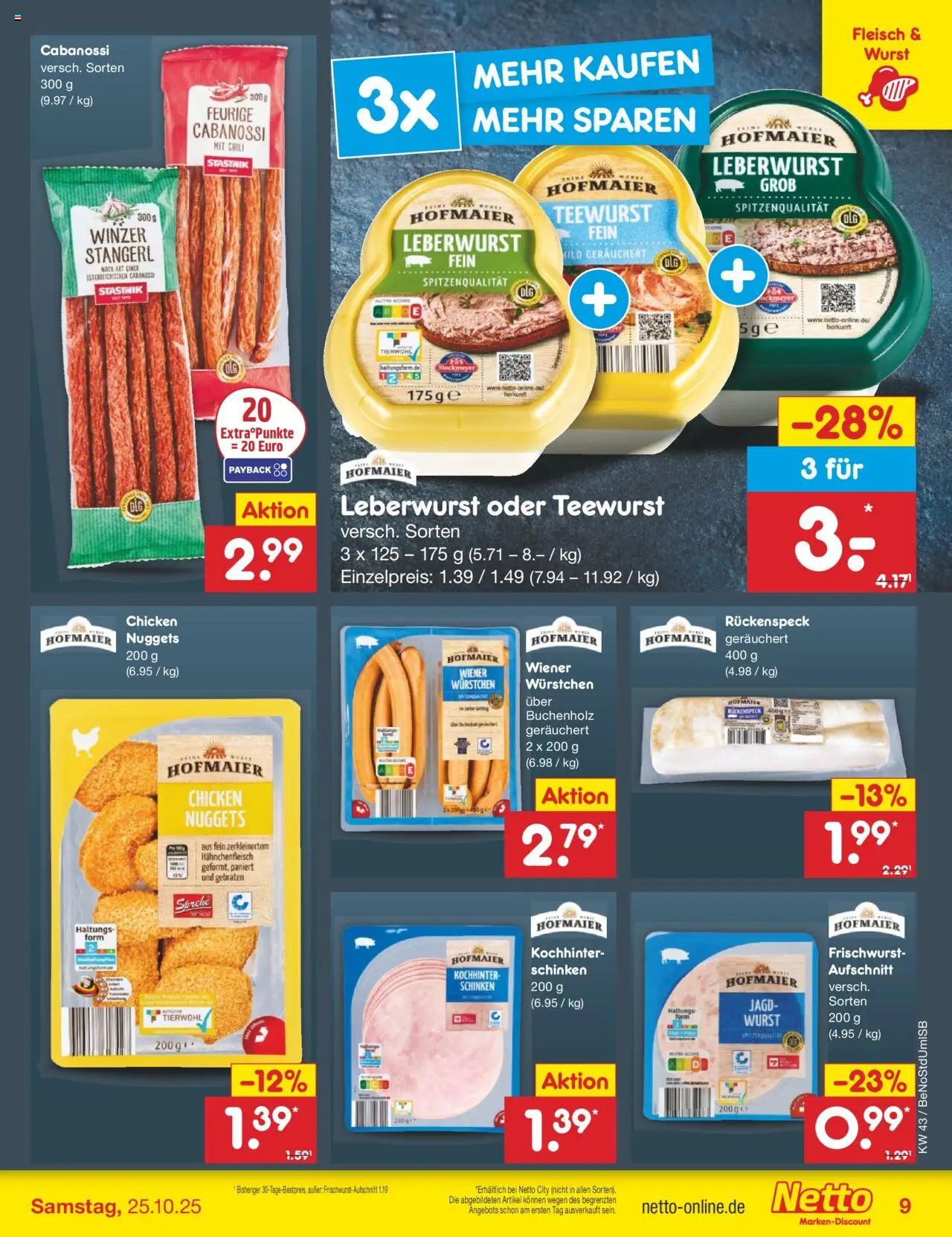 Netto Marken-Discount Prospekt 	 – gültig ab 20.10.2025 | Seite: 15 | Produkte: Wiener wurstchen, Chili, Schinken, Fleisch
