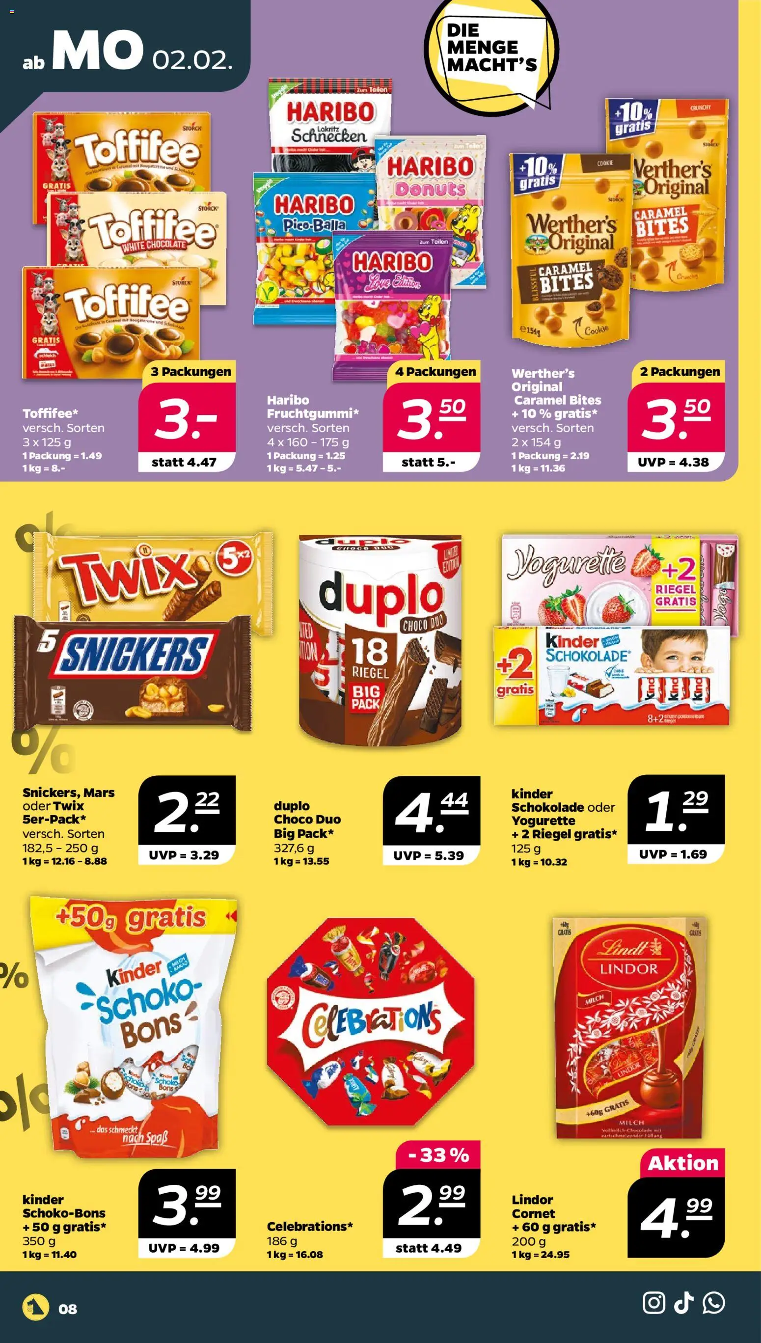 Netto Prospekt 	 – gültig ab 02.02.2026 | Seite: 8 | Produkte: Haribo, Celebrations, Mars, Lindt
