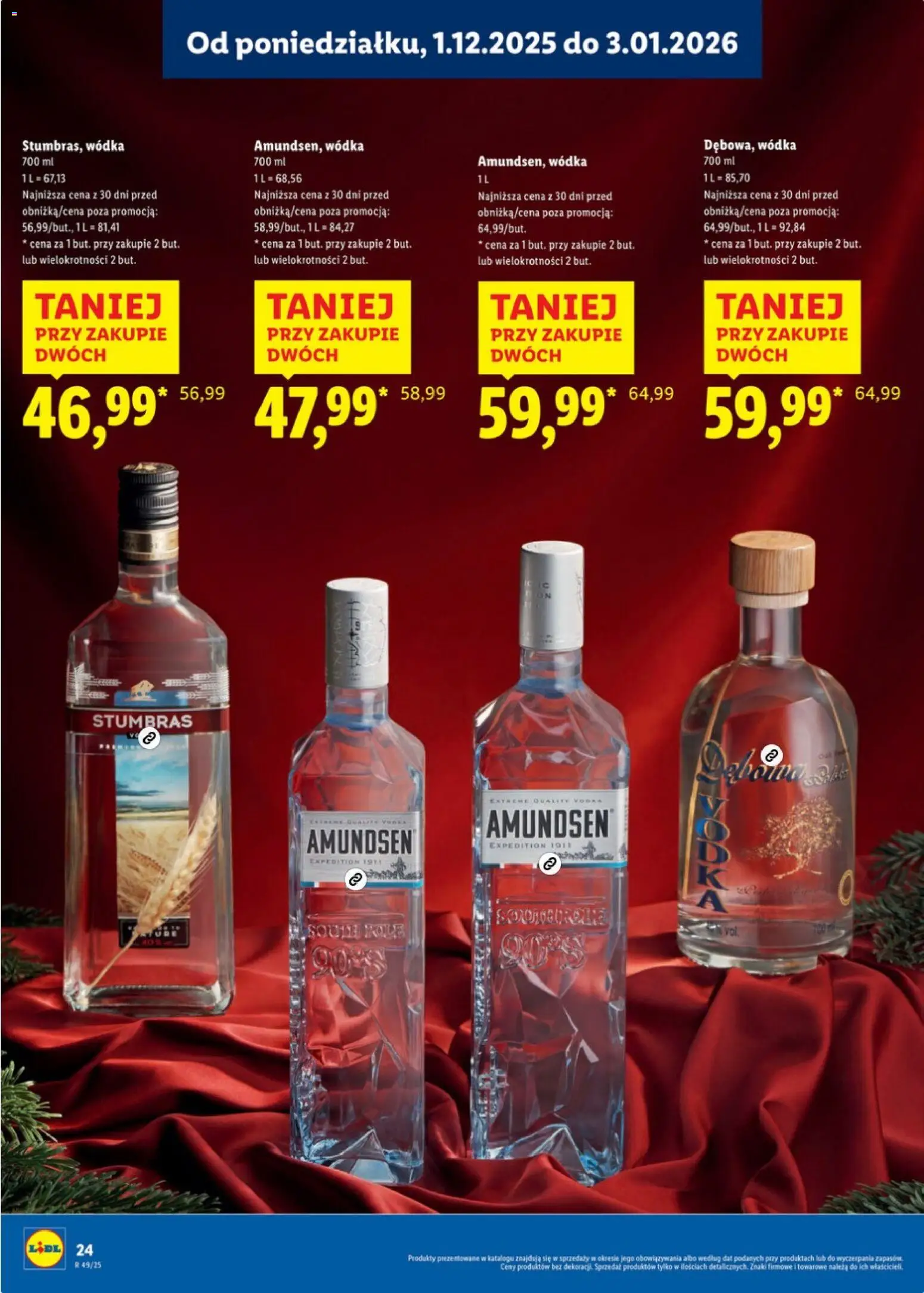 Lidl Katalog alkoholi mocnych i win od 01.12.2025 | Strona: 25 | Produkty: Żubrówka, Vodka, Wódka