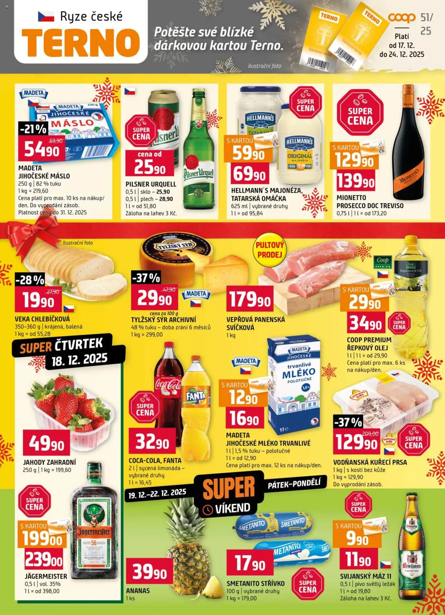 Terno leták - Tábor  od 17.12.2025 | Strana: 1 | Produkty: Prosecco, Máslo, Jahody, Tatarská omáčka