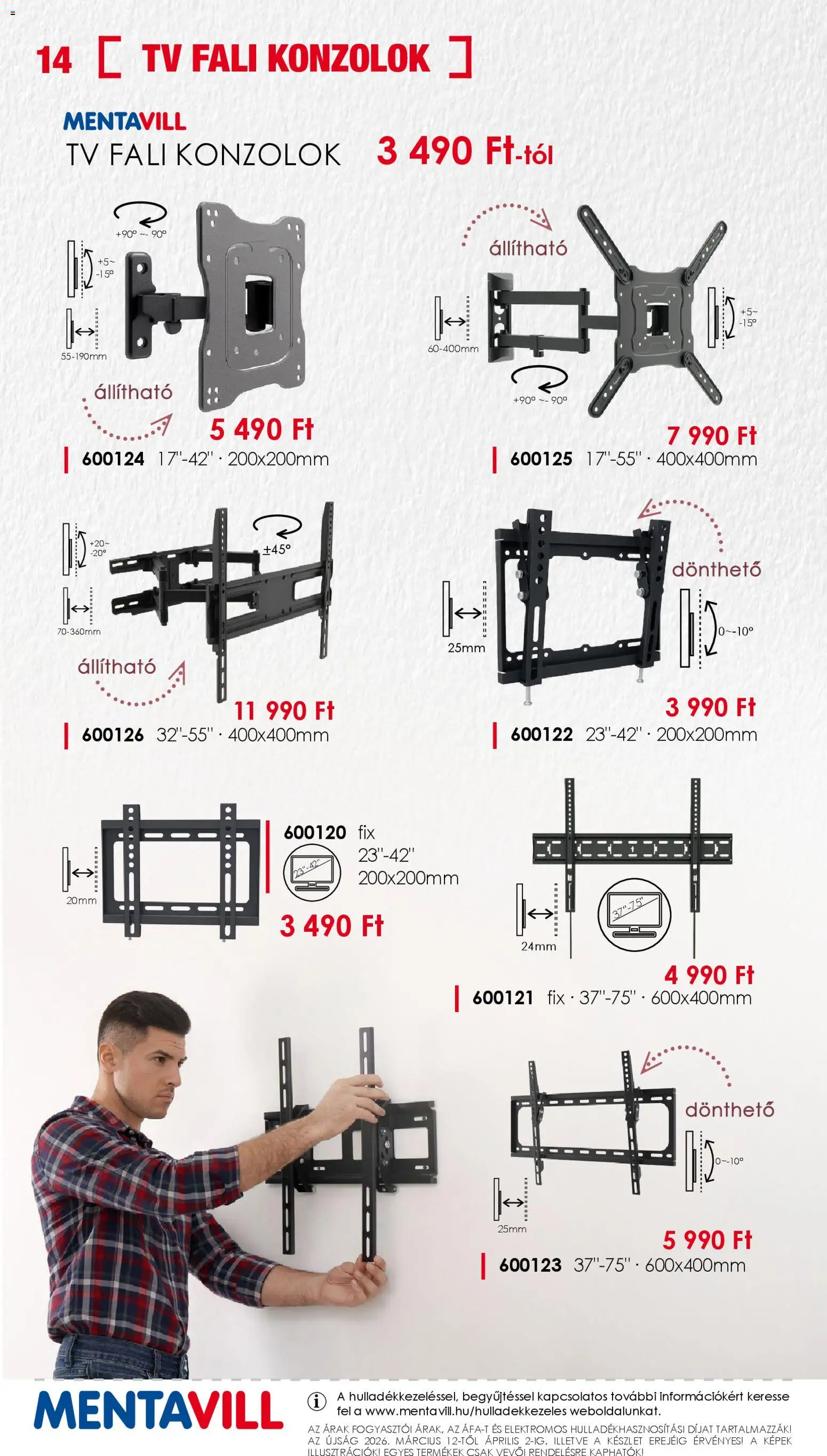 Mentavill akciós ujság - amely érvényes a következő dátumtól: 12.03.2026 | Oldal: 14 | Termékek: TV