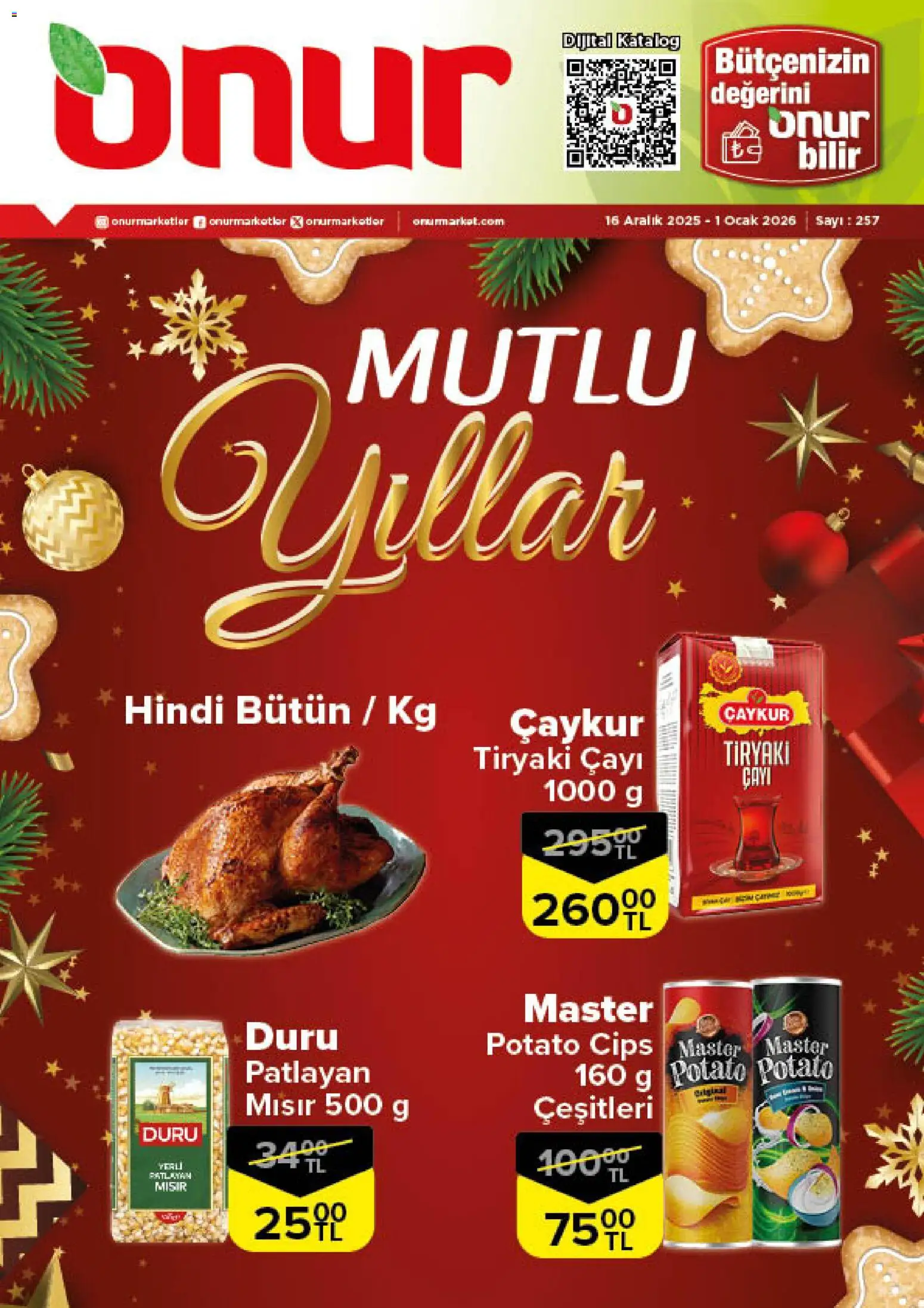 Onur Market Katalog - 16.12.2025 tarihinden itibaren geçerlidir | Sayfa: 1 | Ürünler: Cips, Mısır, Ocak