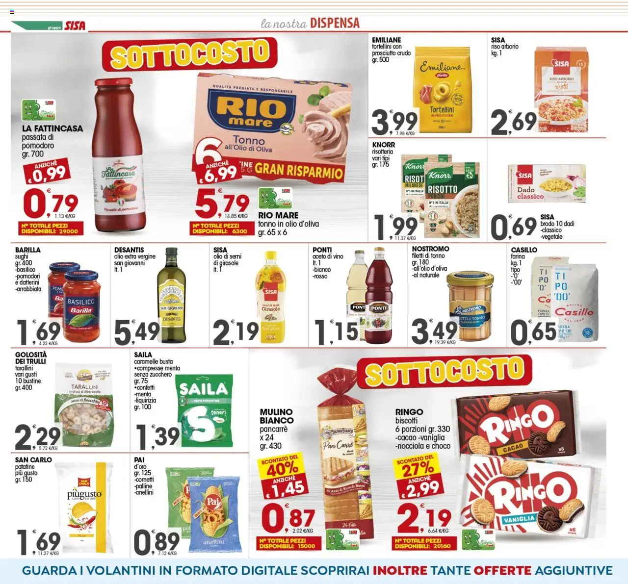 Volantino SISA del 14.10.2025 | Pagina: 6 | Prodotti: Riso, Pomodoro, Olio, Olio extra vergine