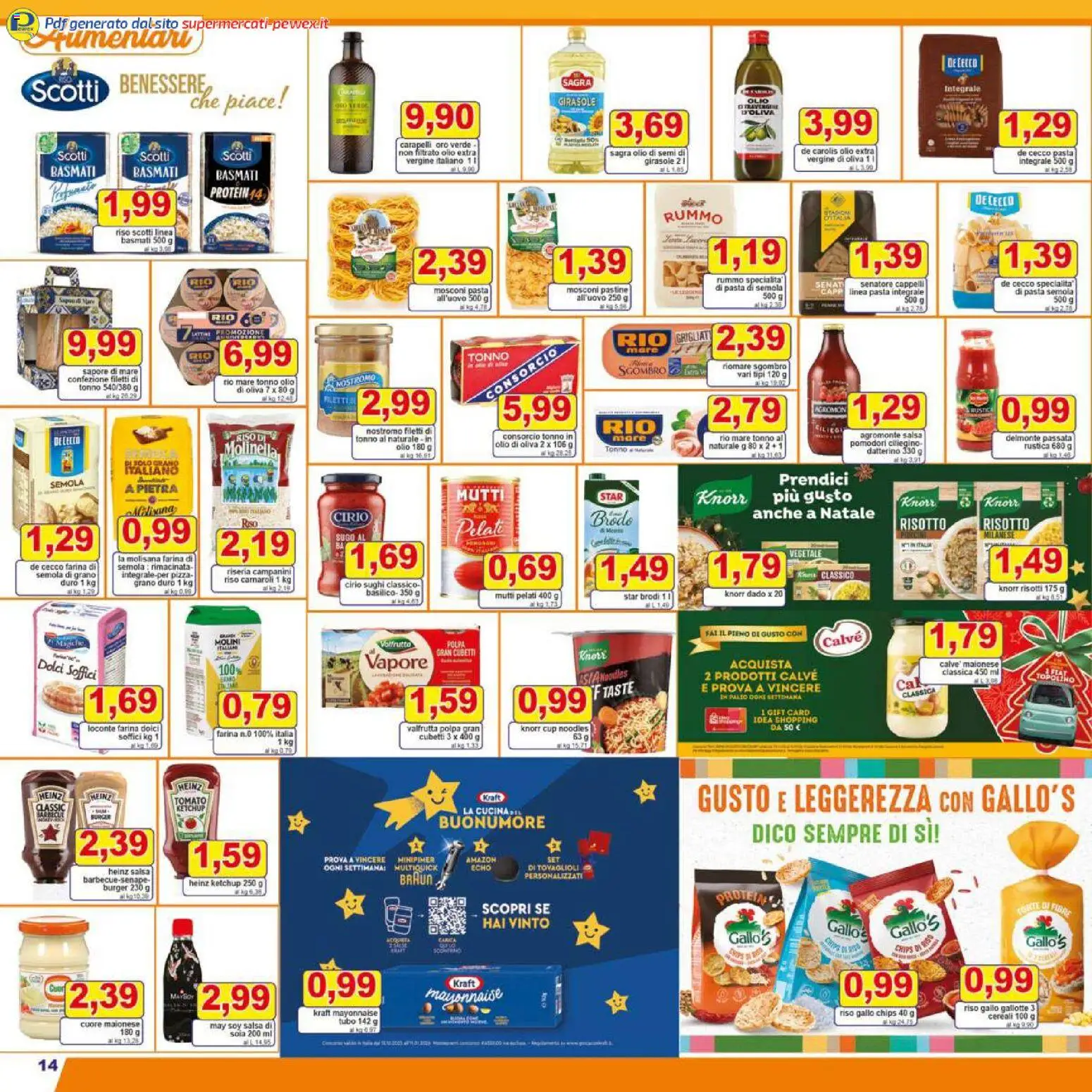Volantino Pewex del 27.12.2025 | Pagina: 14 | Prodotti: Olio, Tubo, Pasta, Mutti