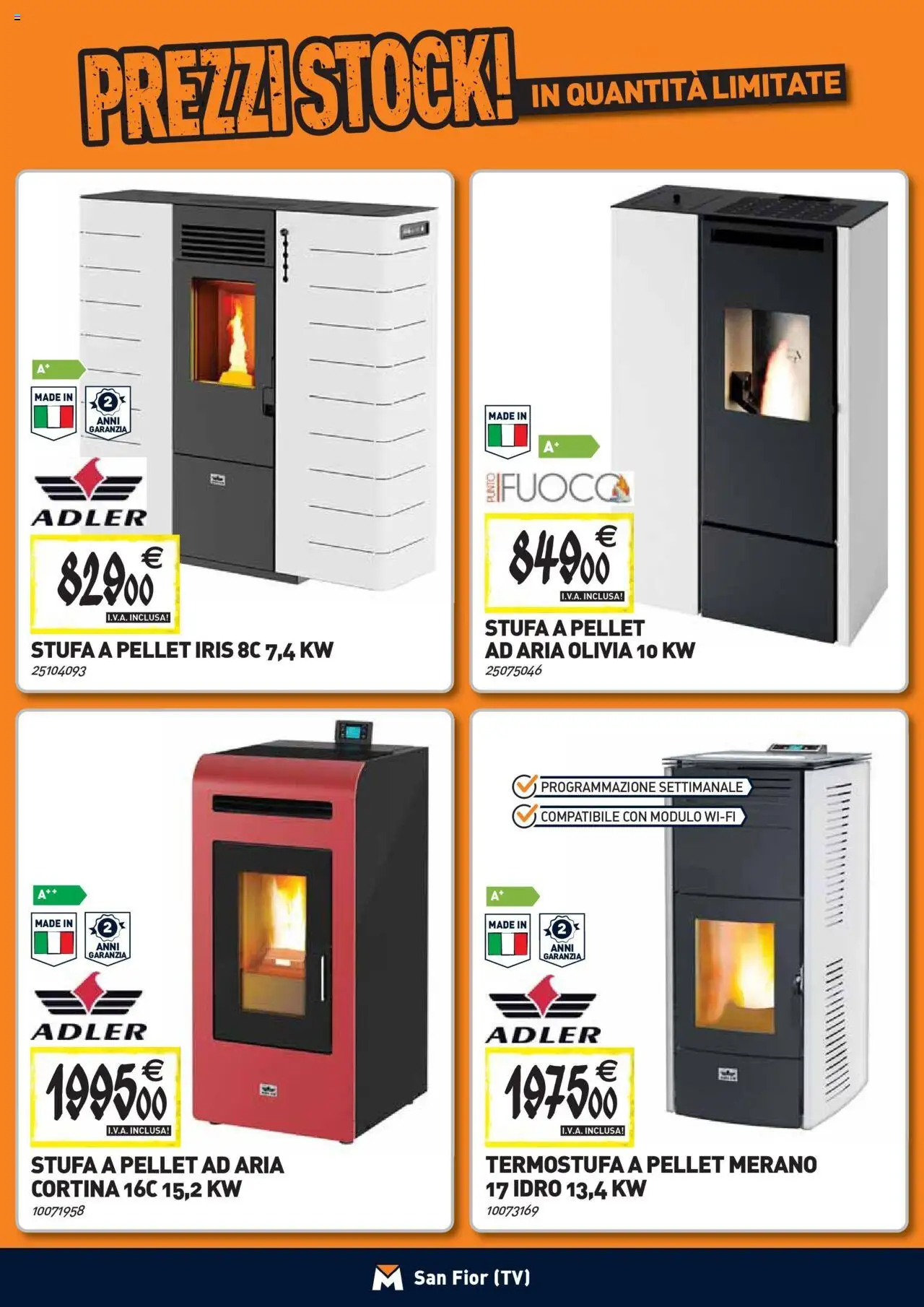 Volantino TECNOMAT del 24.09.2025 | Pagina: 11 | Prodotti: Pellet, Stufa a pellet, Stufa, TV