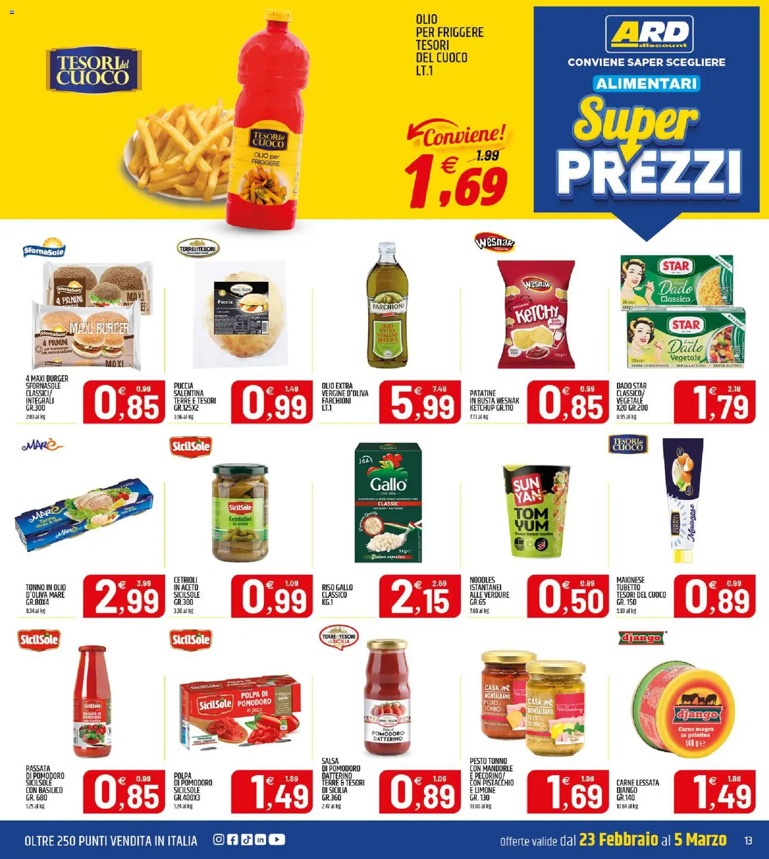 Volantino ARD Discount del 23.02.2026 | Pagina: 13 | Prodotti: Riso, Patatine, Ketchup, Basilico