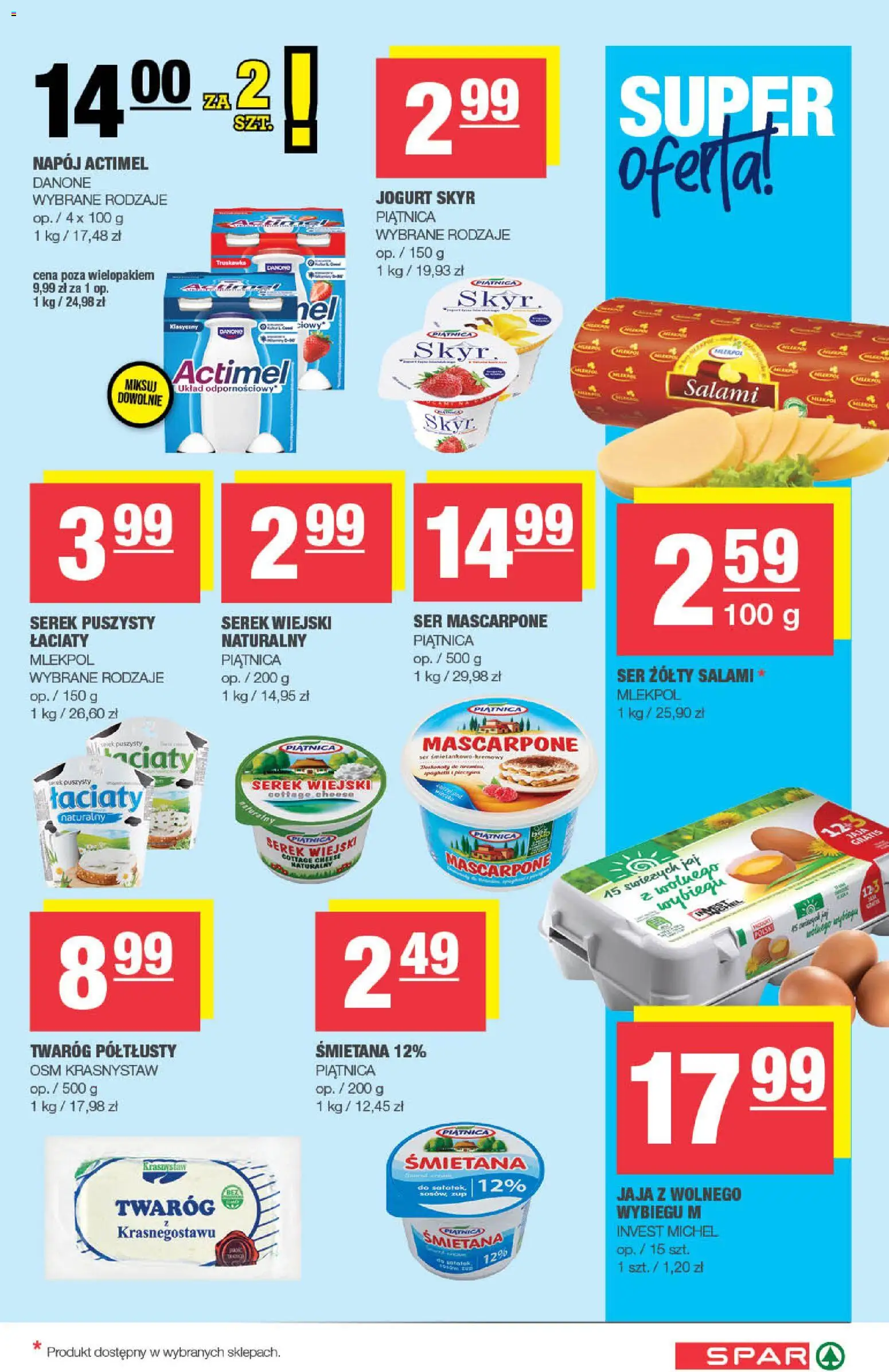 Spar Gazetka od 01.12.2025 | Strona: 3 | Produkty: Ser żółty, Ser, Śmietana, Skyr