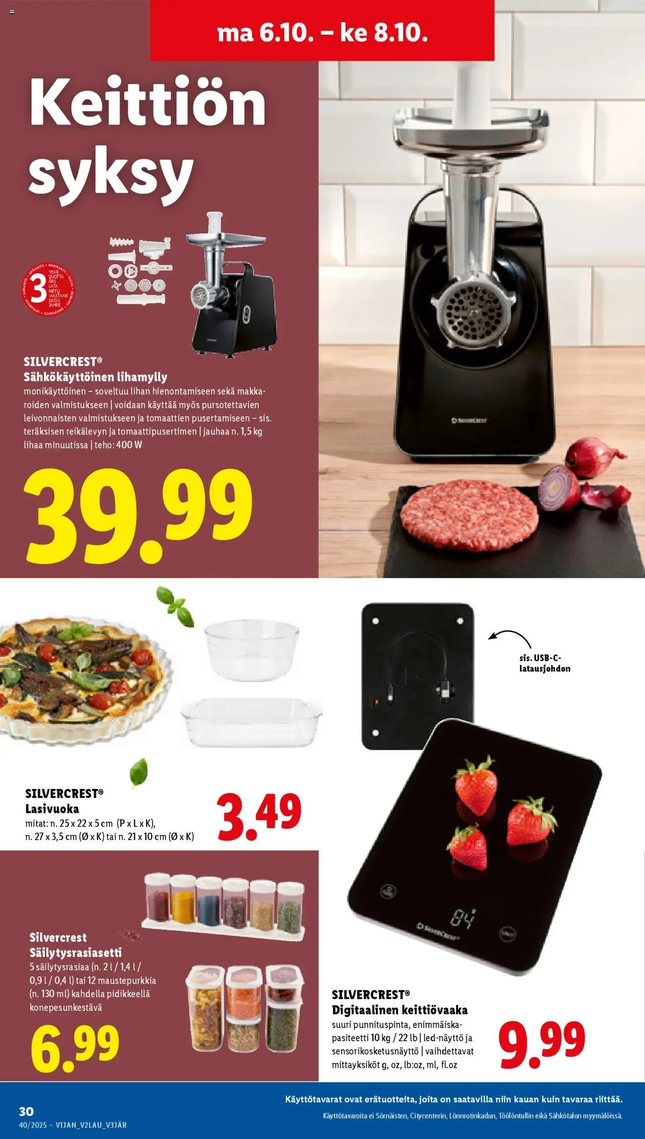 Lidl tarjoukset - Tampere – voimassa 02.10.2025 alkaen | Sivu: 38 | Tuotteet: Keittiövaaka