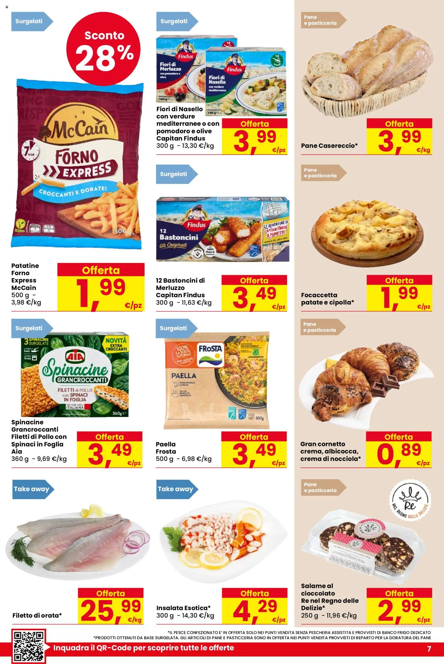 Volantino Despar del 09.04.2026 | Pagina: 7 | Prodotti: Merluzzo, Insalata, Patate, Spinaci