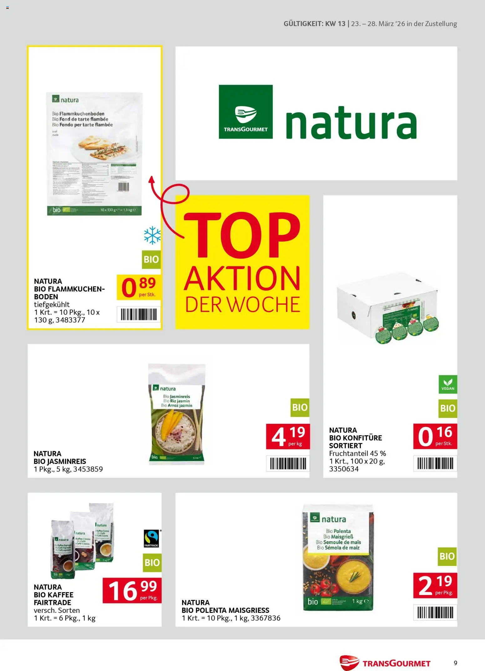 Transgourmet Zustellaktion gültig ab 23.03.2026 | Seite: 9 | Produkte: Kaffee