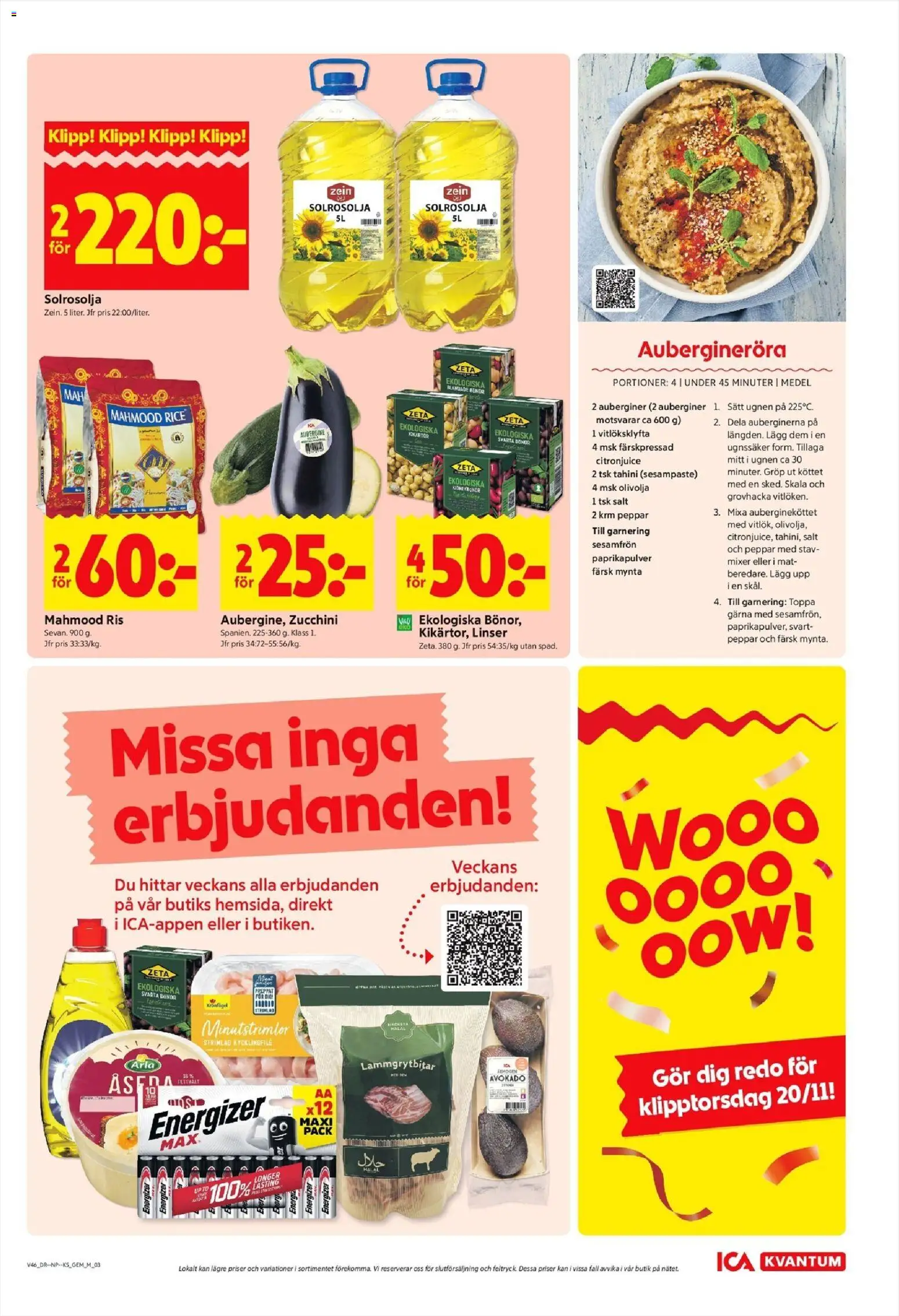 ICA Kvantum reklamblad aktuell från 10.11.2025 | Sida: 3 | Produkter: Linser, Salt, Ris, Mynta