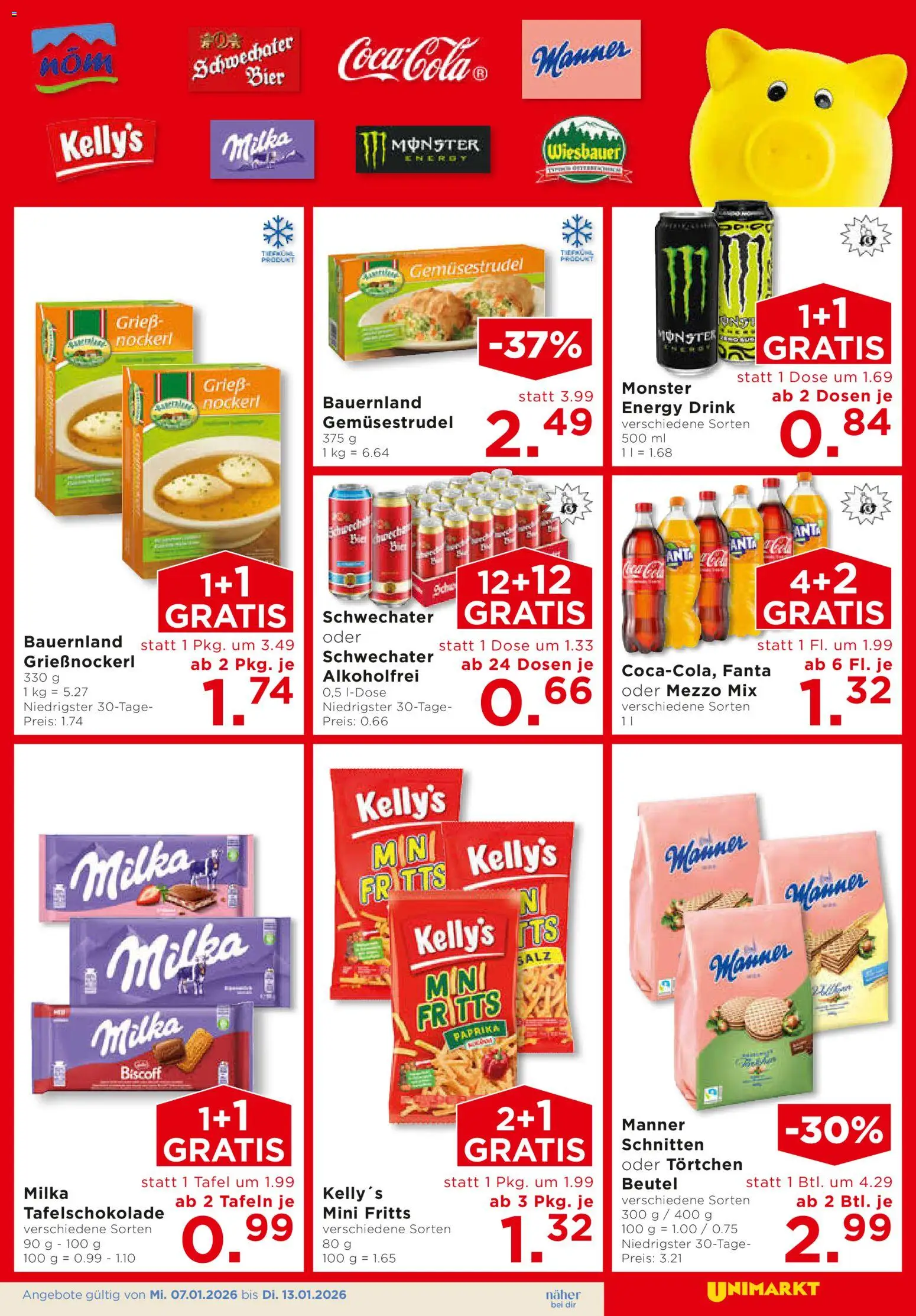 Unimarkt Flugblatt gültig ab 07.01.2026 | Seite: 3 | Produkte: Matériel de rangement Fitness, Salz, Bier