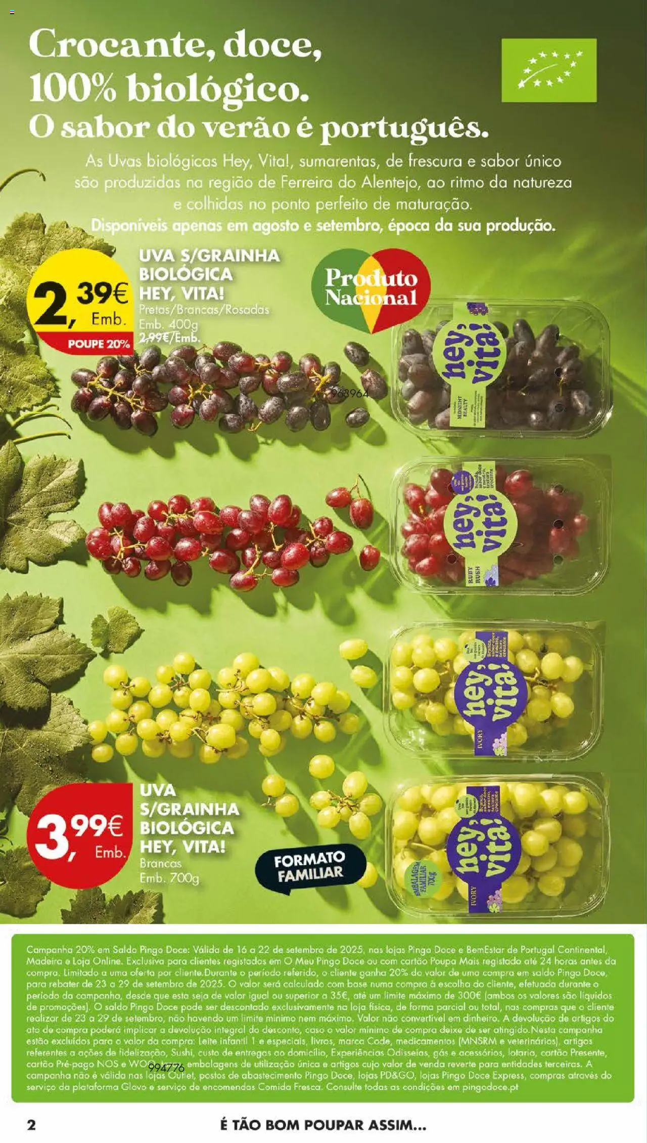 Pingo Doce folheto │ válido de 16.09.2025 | Página: 4 | Produtos: Base, Leite infantil, Leite, Uvas
