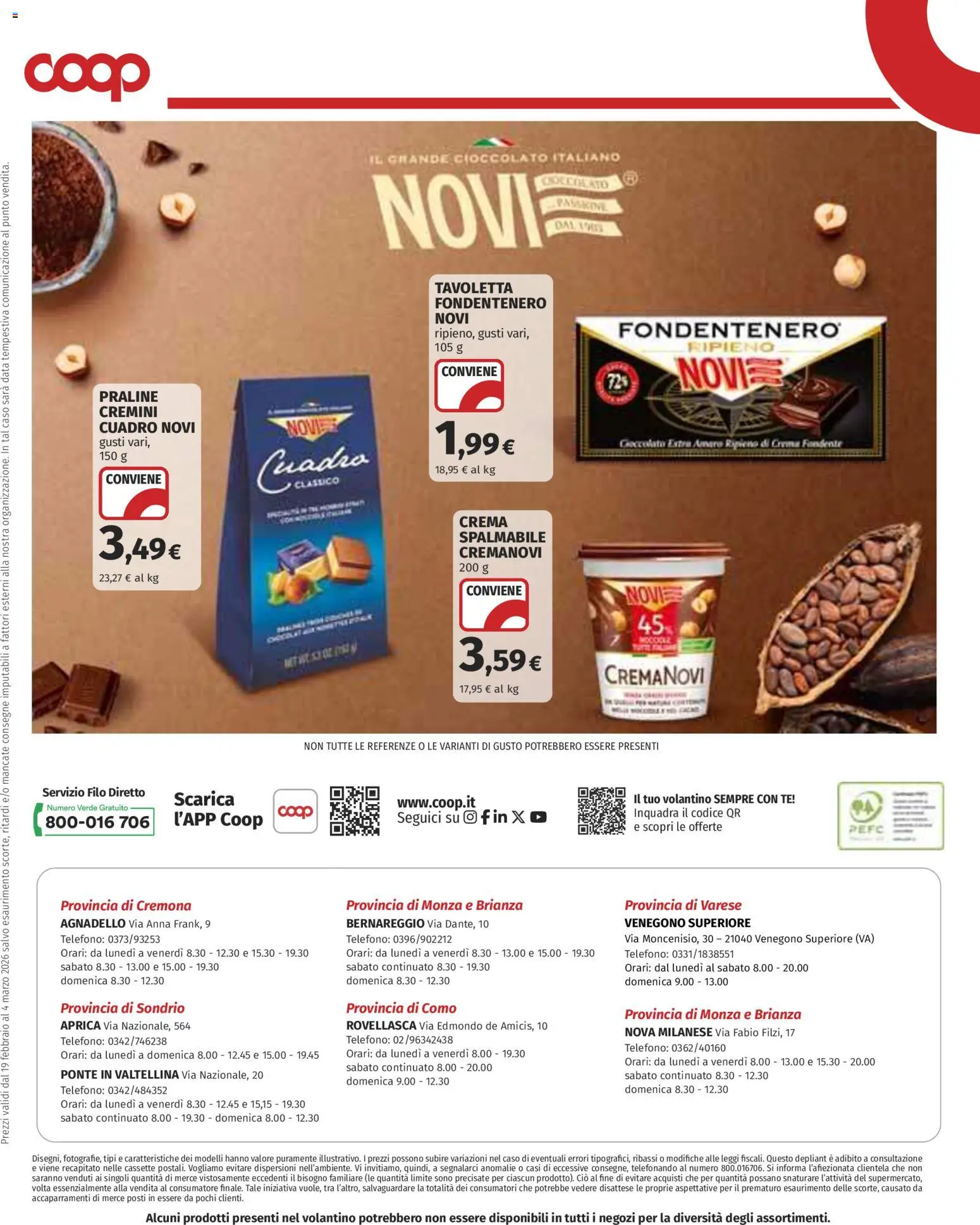 Volantino COOP del 19.02.2026 | Pagina: 19 | Prodotti: Crema, Cioccolato, Data, Telefono