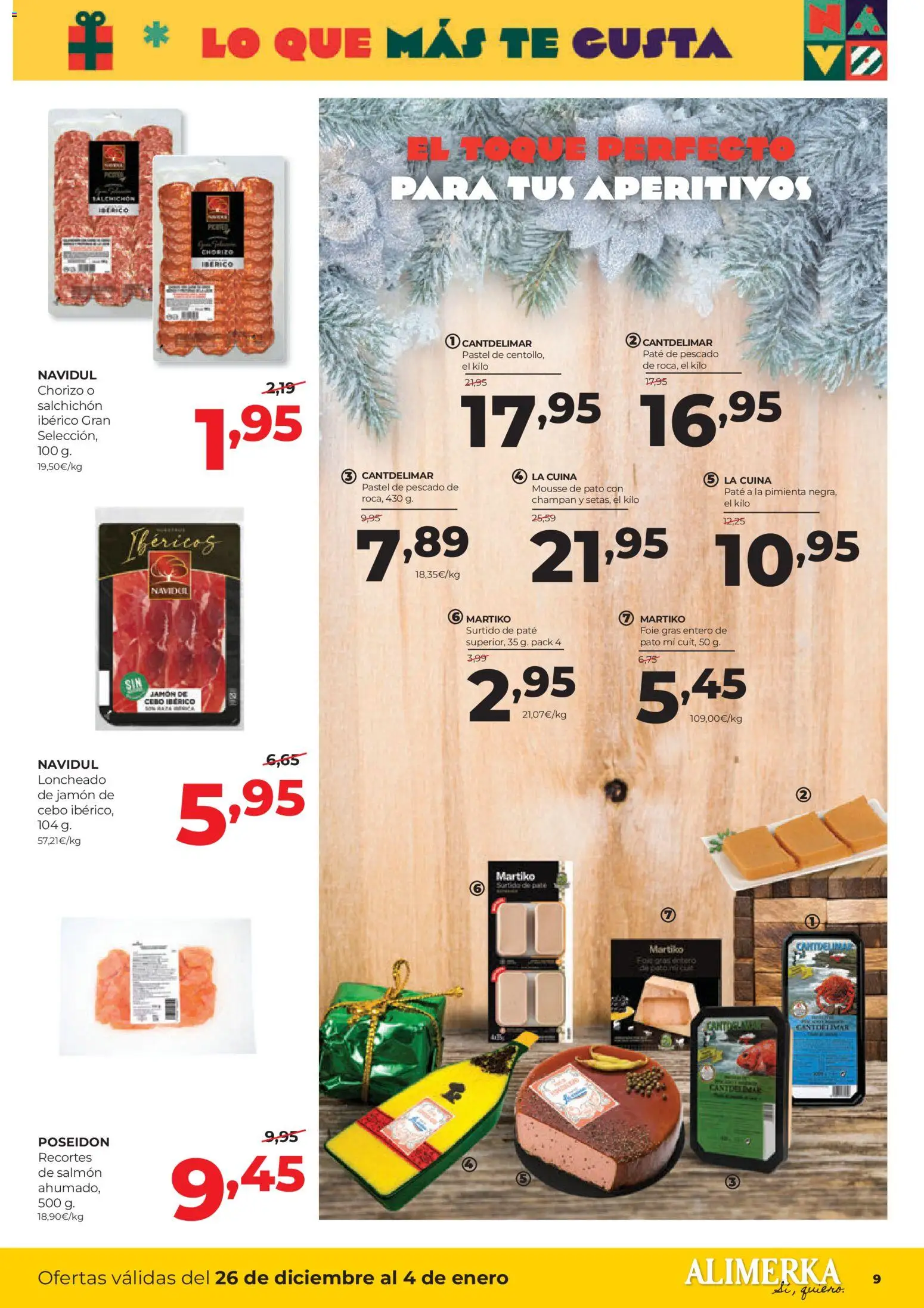 Alimerka folleto │ válido desde el 26.12.2025 | Página: 9 | Productos: Mousse, Paté, Té, Loncheado