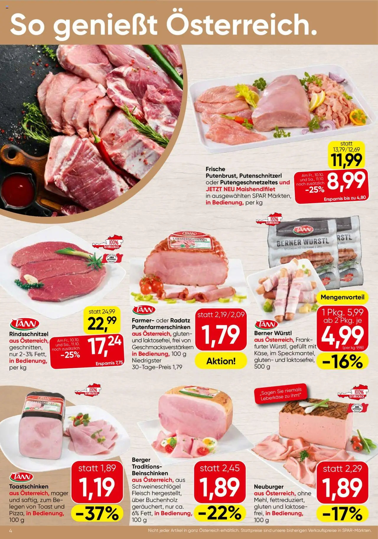 Spar Flugblatt - Kärnten gültig ab 09.10.2025 | Seite: 4