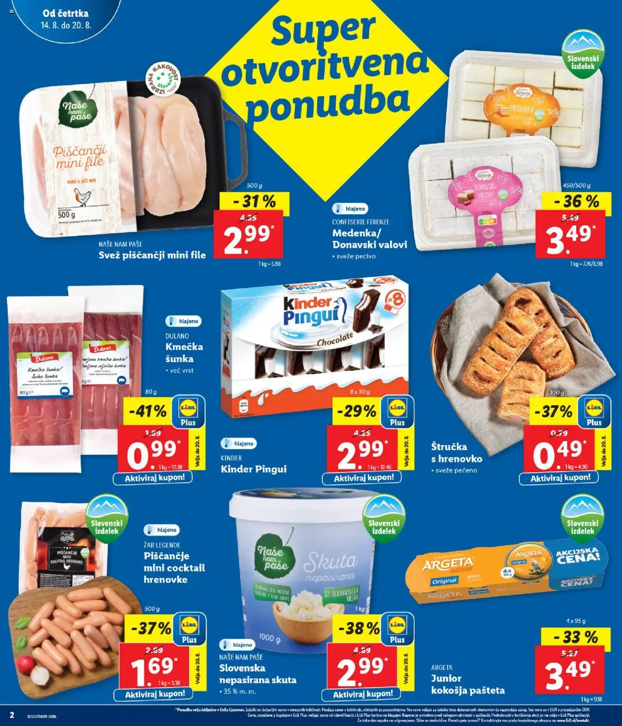 Lidl katalog ponovna otvotitev │ velja od 14.08.2025 | Stran: 2 | Izdelki: Štručka, Pašteta, Sunka, Skuta