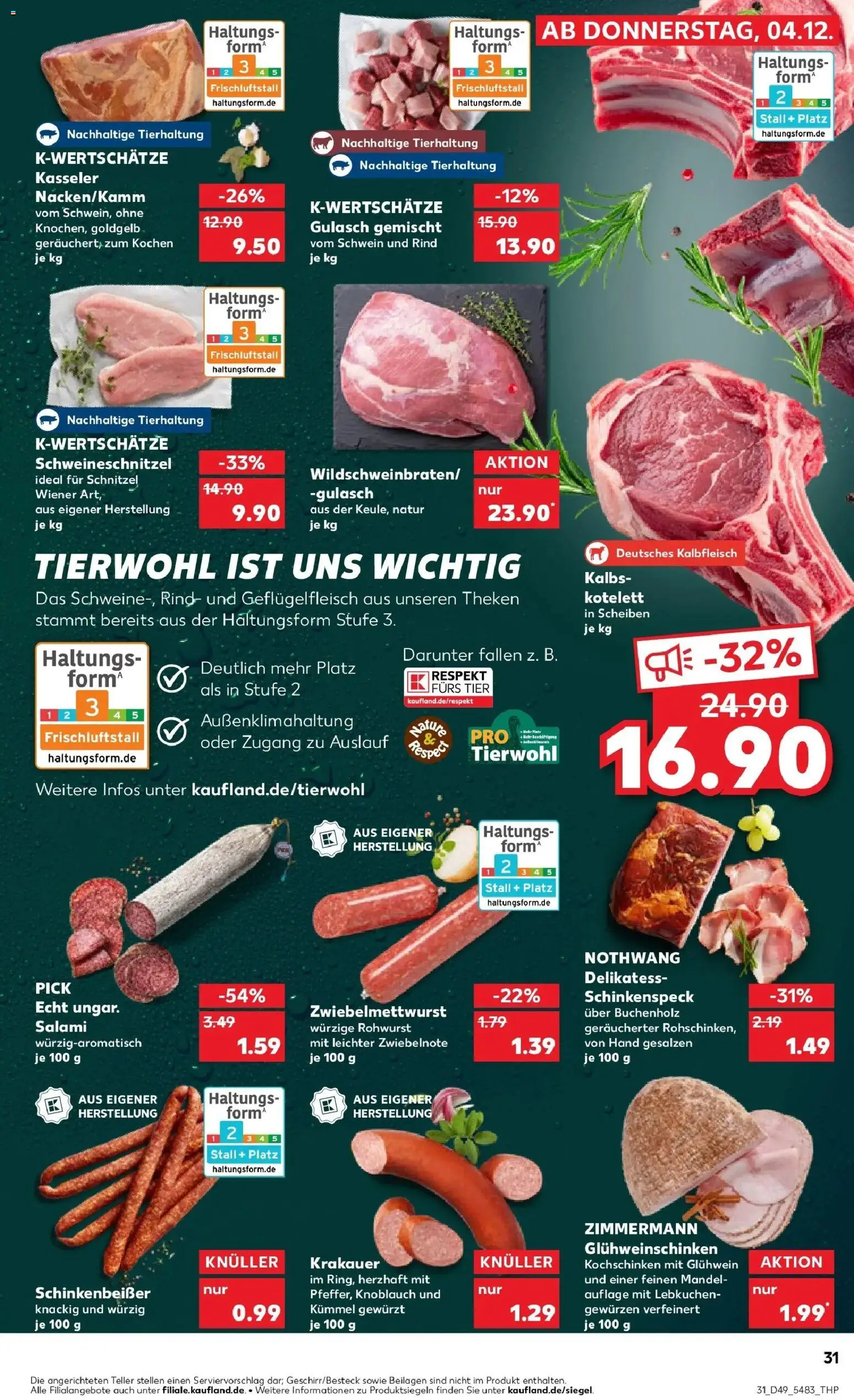 Kaufland prospekt Ingelheim Am Rhein	 – gültig ab 08.12.2025 | Seite: 31 | Produkte: Schnitzel, Gulasch, Knoblauch, Salami