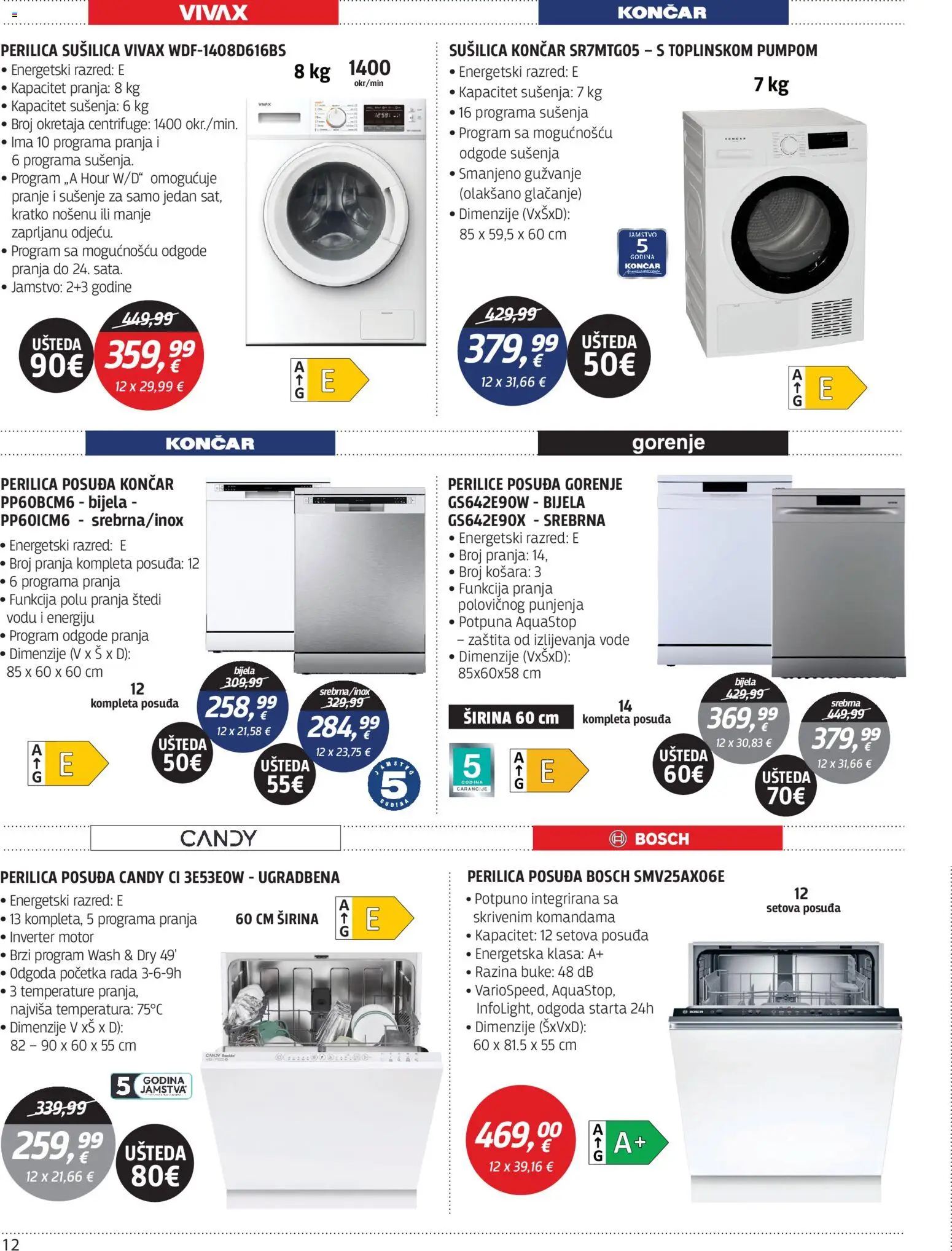 Centar Tehnike katalog | vrijedi od 13.04.2026 | Stranica: 12 | Proizvodi: Košara, Perilica posuđa, Sušilica