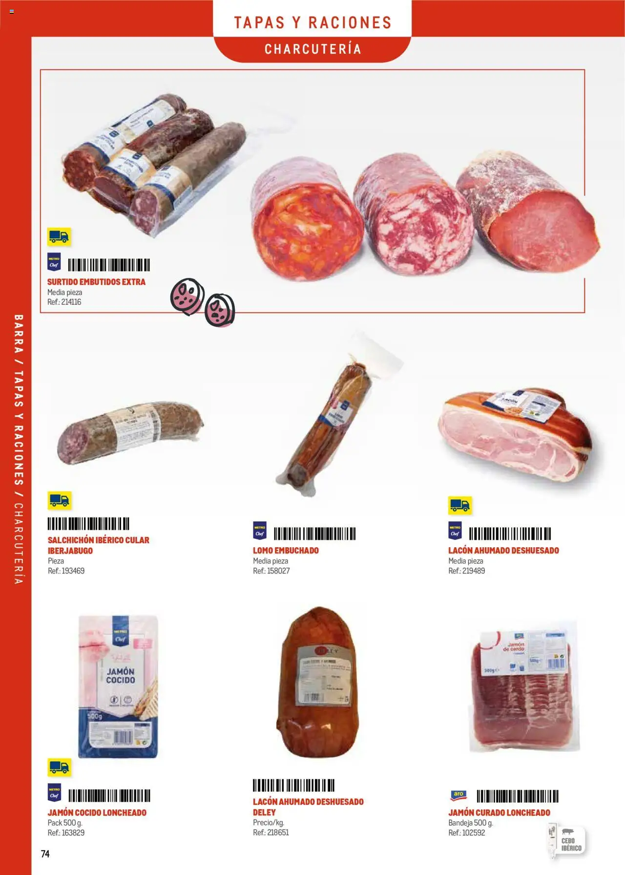 Makro -  Menú y Barra Canarias │ válido desde el 08.09.2025 | Página: 74 | Productos: Jamón, Jamón cocido, Νυχτικό, Bandeja