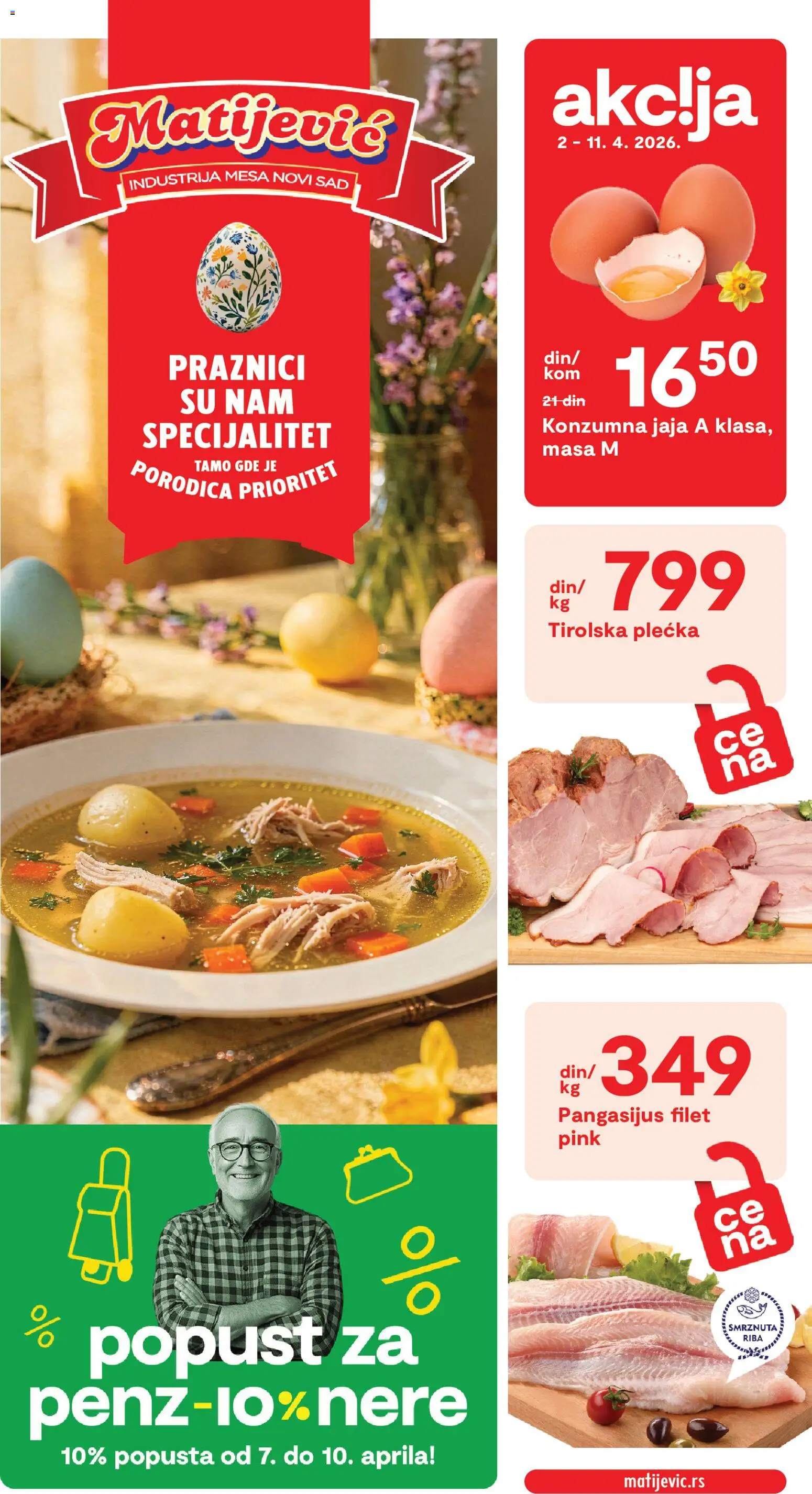 Matijevic katalog - važi od 01.04.2026 | Strana: 1 | Proizvode: Jaja, Riba