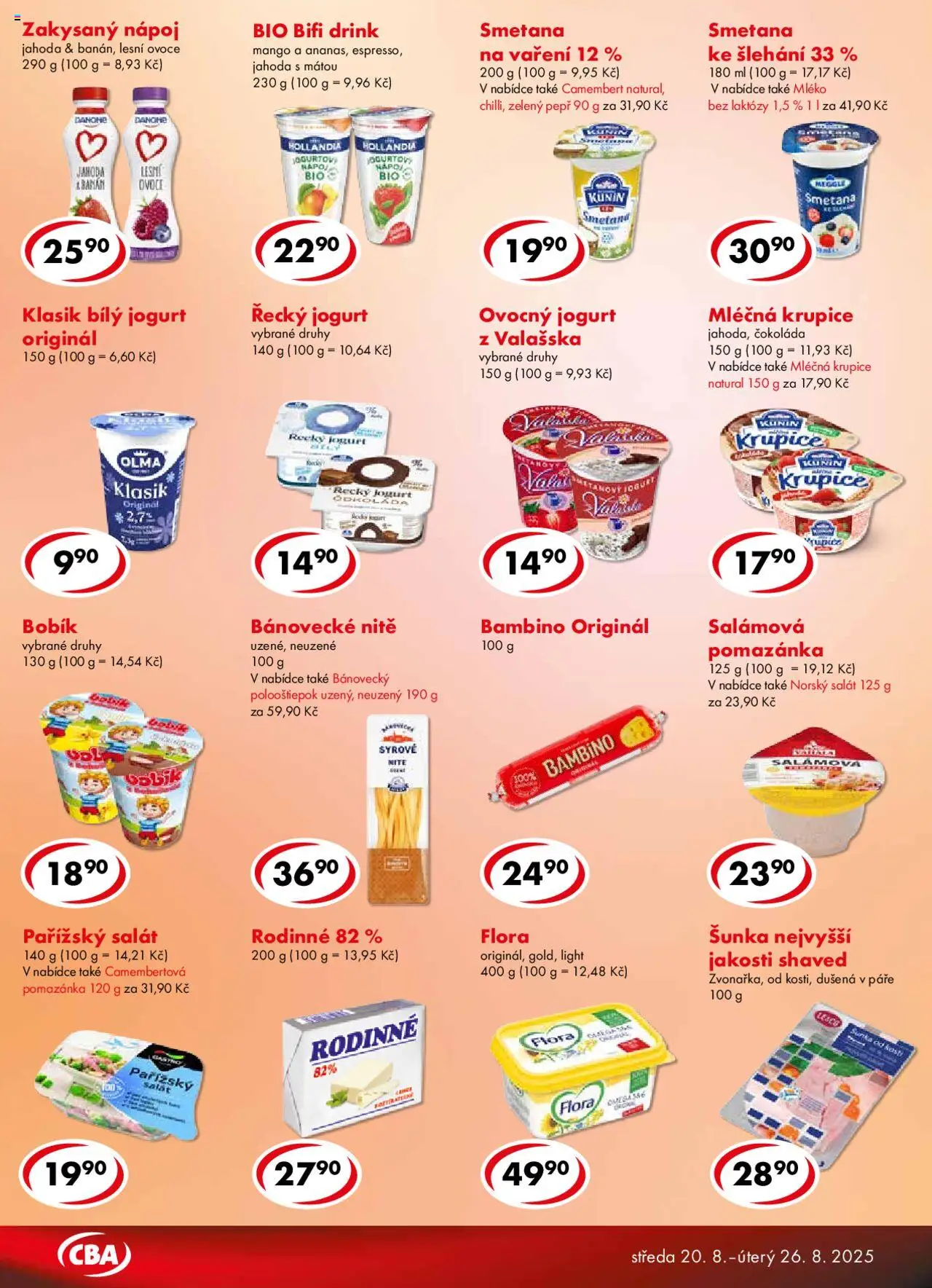 CBA leták - Premium od 20.08.2025 | Strana: 2 | Produkty: Ovoce, Mléko, Jogurt, Krupice