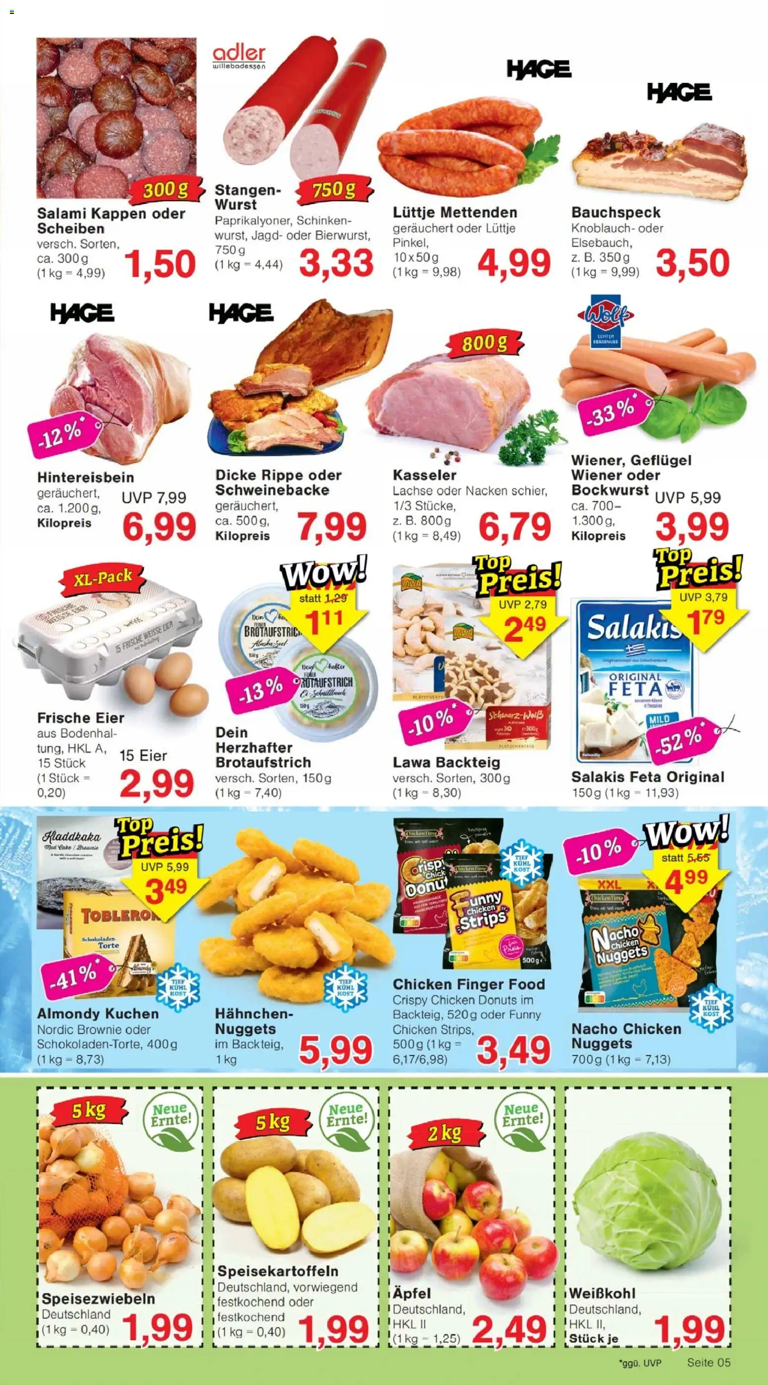 Jawoll Prospekt – gültig ab 24.11.2025 | Seite: 5 | Produkte: Bockwurst, Eier, Donuts, Salami