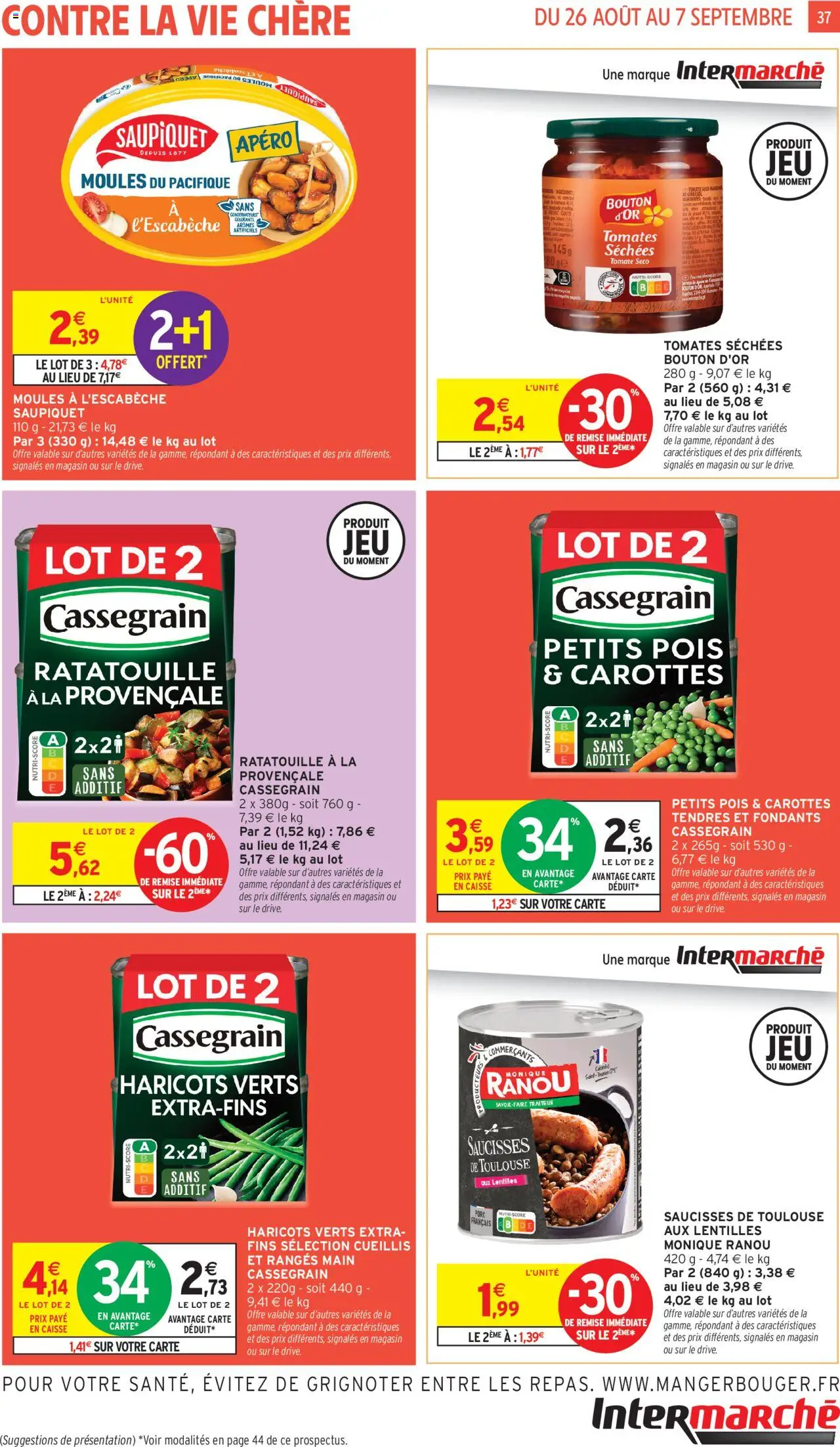  | Page: 37 | Produits: Haricots verts, Tomates séchées, Pois, Porc
