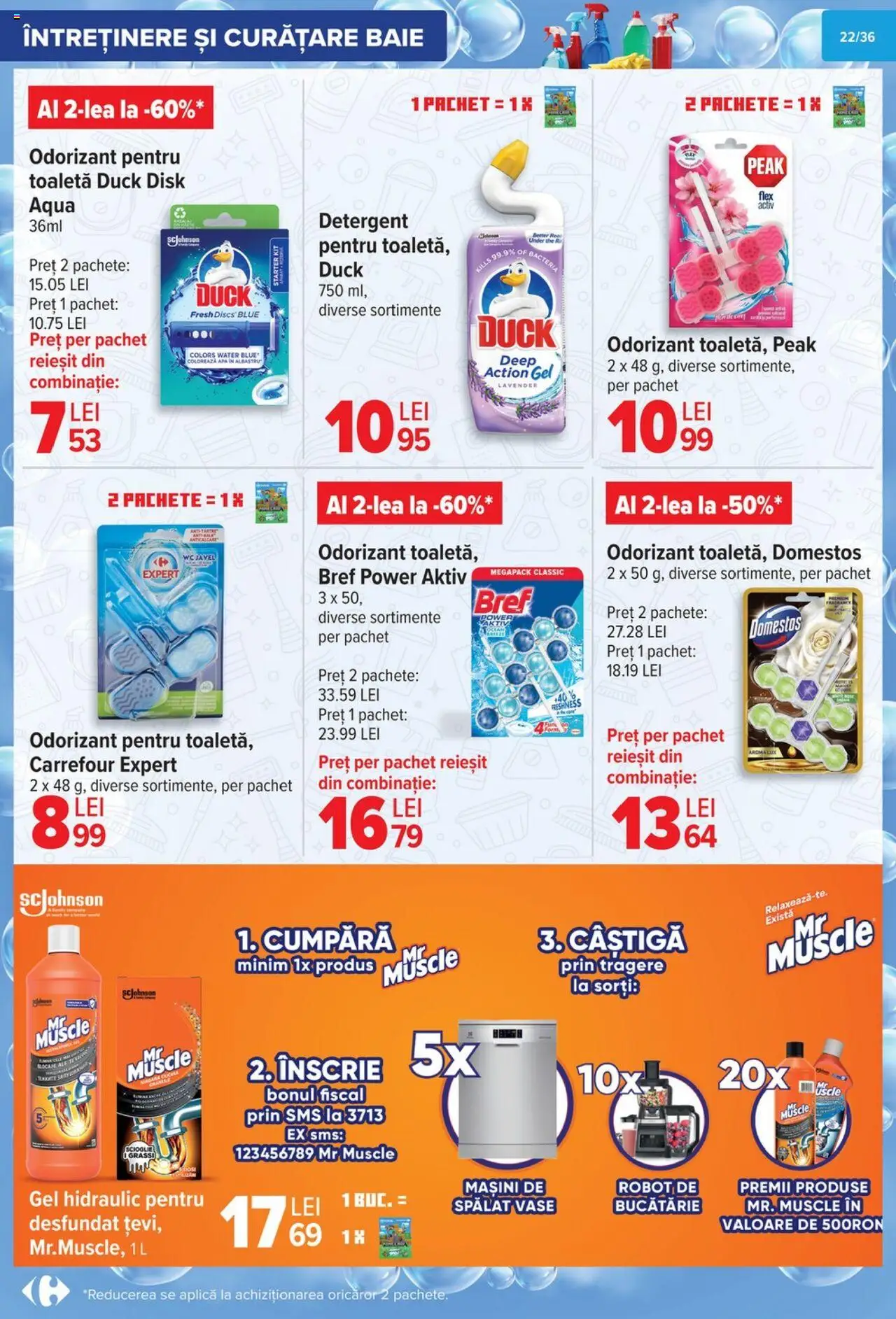 Noul catalog Carrefour – valabil de la 01.10.2025 | Pagină: 23 | Produse: Robot, Toaletă, Detergent, Apă