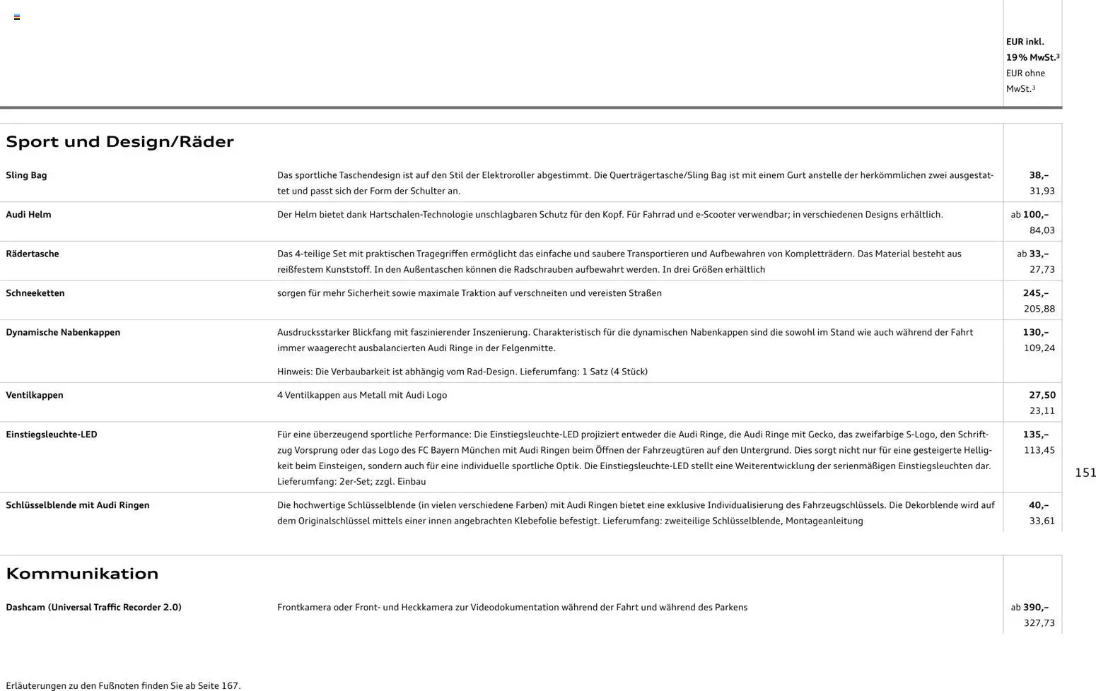 Audi  A6 e-tron – gültig ab 01.10.2025 | Seite: 151