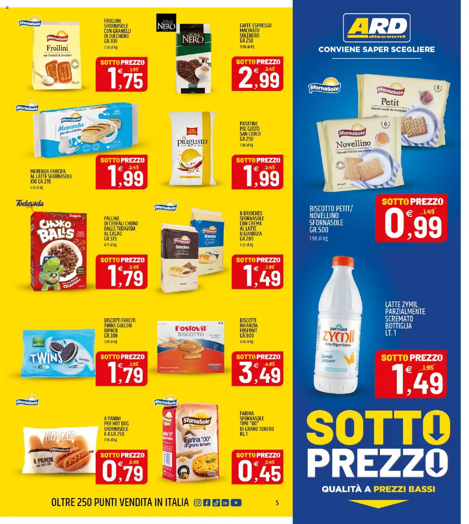 Volantino ARD Discount del 07.01.2026 | Pagina: 5 | Prodotti: Biscotti, Olio, Miele, Bottiglia