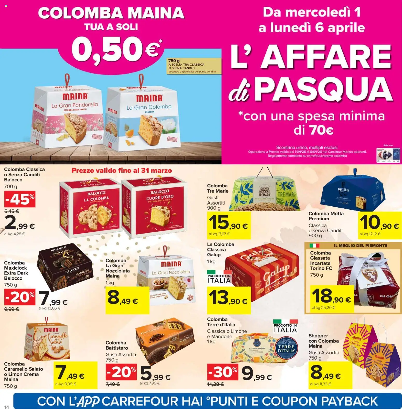 Volantino Carrefour del 24.03.2026 | Pagina: 14 | Prodotti: Crema, Caramelle, Limone, Mandorle