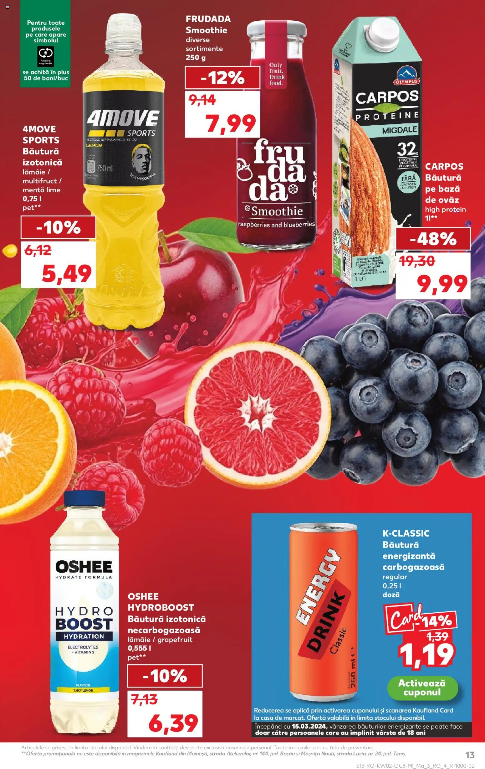 Noul catalog Kaufland – valabil de la 07.01.2026 | Pagină: 13 | Produse: Masaüstü kılıfı, Migdale, Băutură energizantă, Lămâie