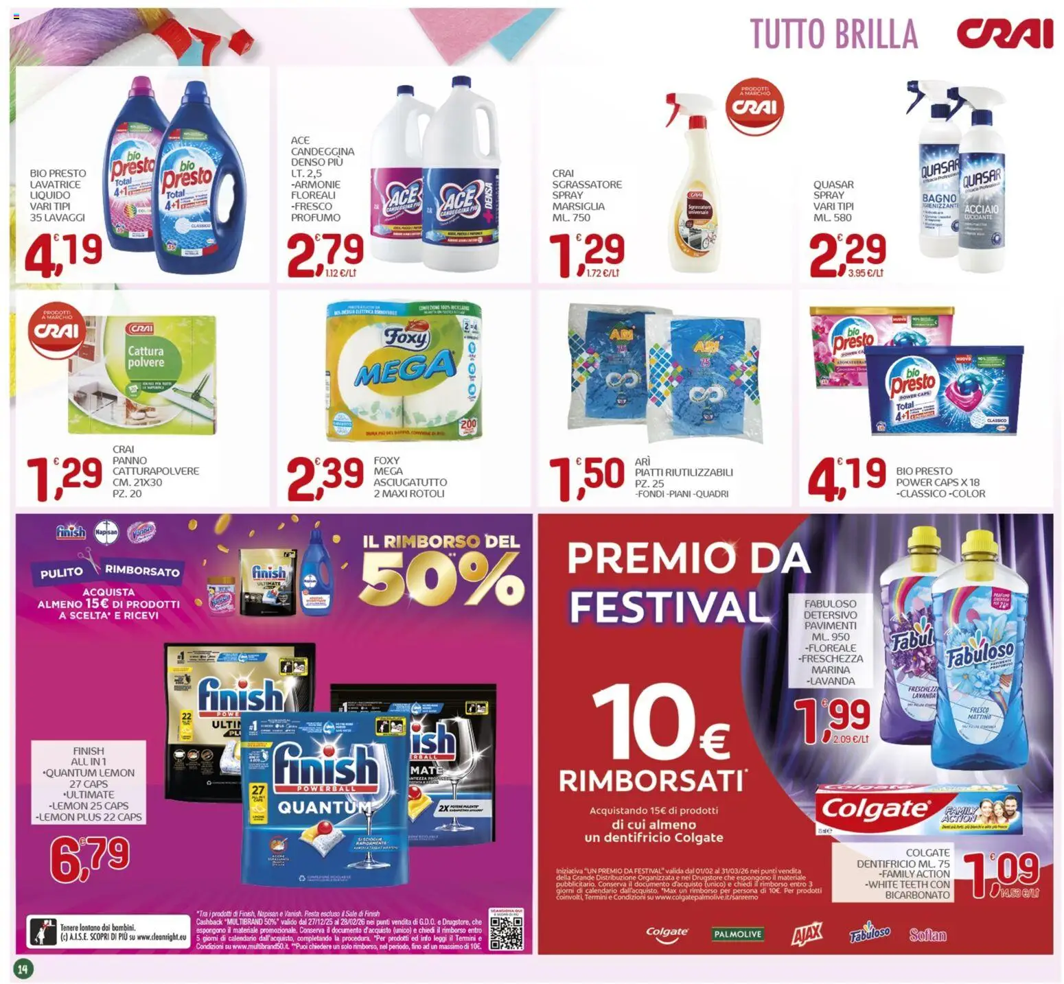 Volantino CRAI del 19.02.2026 | Pagina: 14 | Prodotti: Sgrassatore, Sale, Lavanda, Bagno